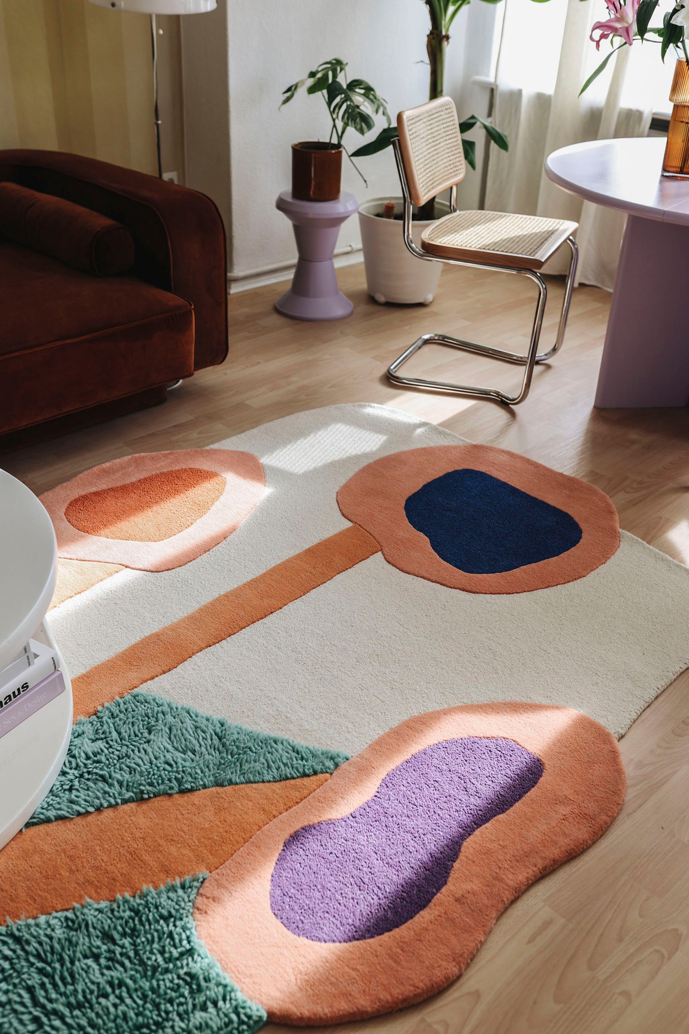 TOM TAILOR HOME Design-vloerkleed Bings Colorful Poppy Kortpolig, 100% wol, modern design, abstracte bloemen