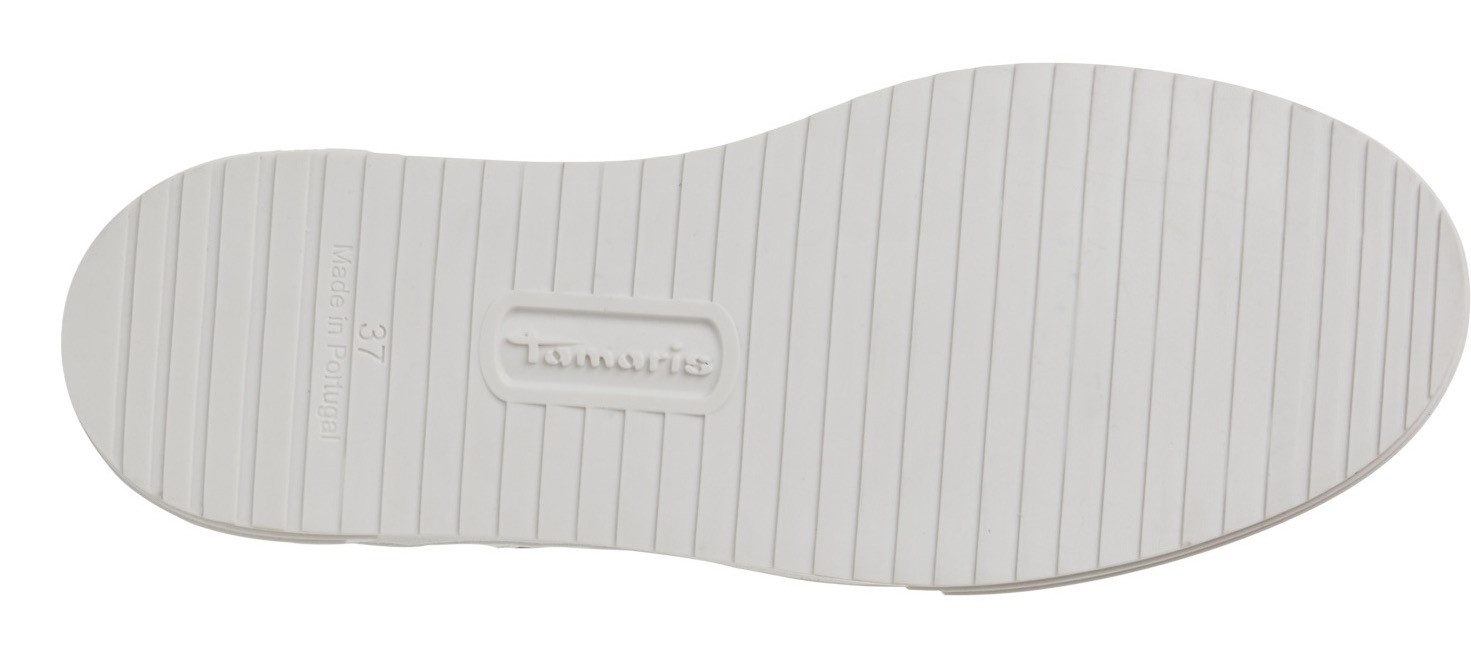 Tamaris Plateausneakers , vrijetijdsschoen, lage schoen, veterschoen met zijlijk logo-opdruk