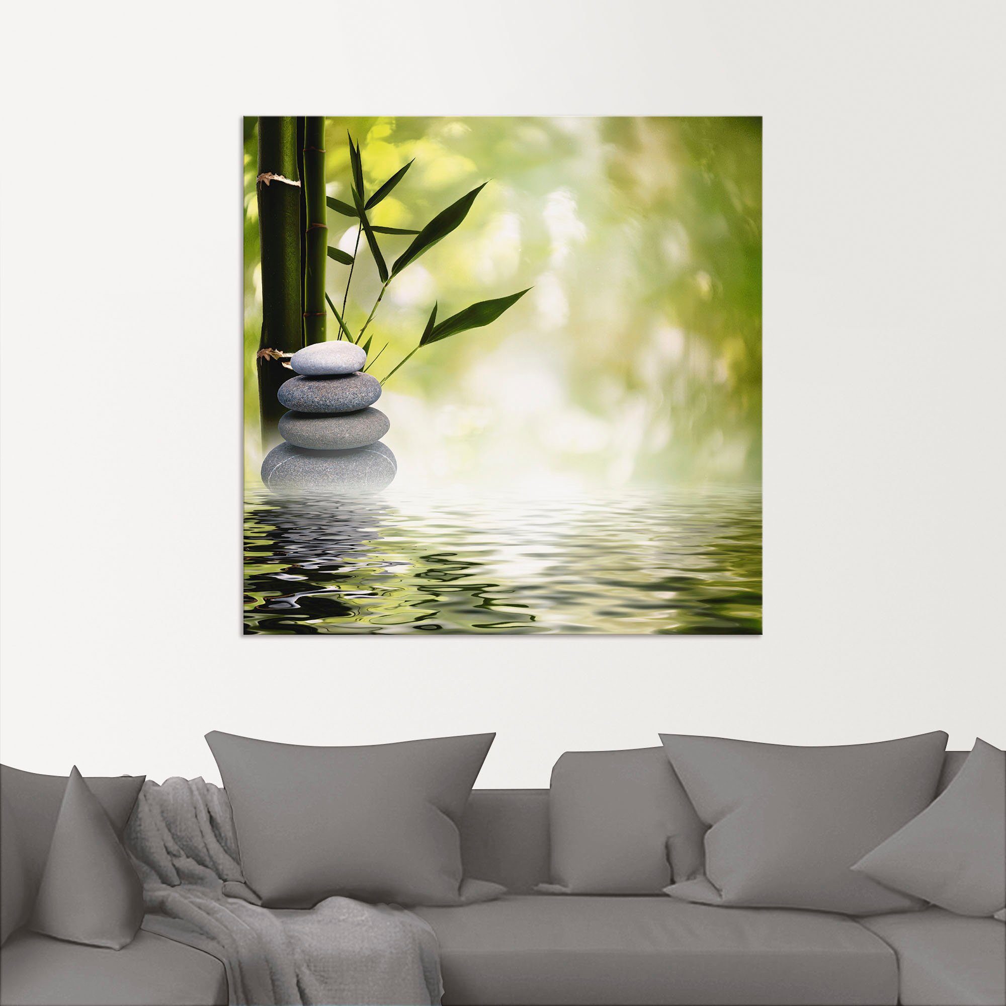 Artland Artprint Aziatische spa stenen als artprint van aluminium, artprint voor buiten, artprint op linnen, poster, muursticker