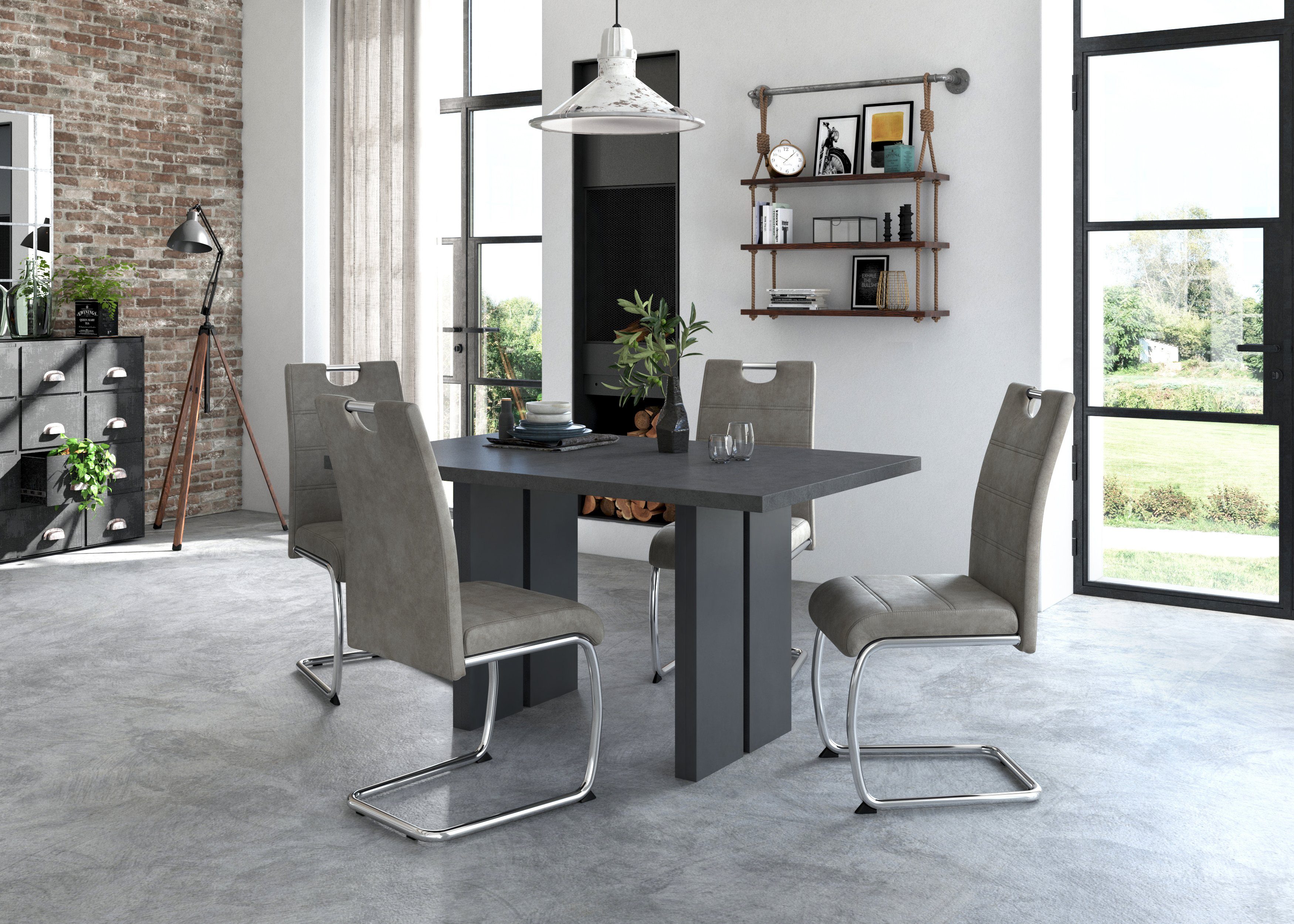 HELA Vrijdragende stoel Flora, eetkamerstoelen Vrijdragende stoel set: 1, 2 of 4 stuks, hoog zitcomfort