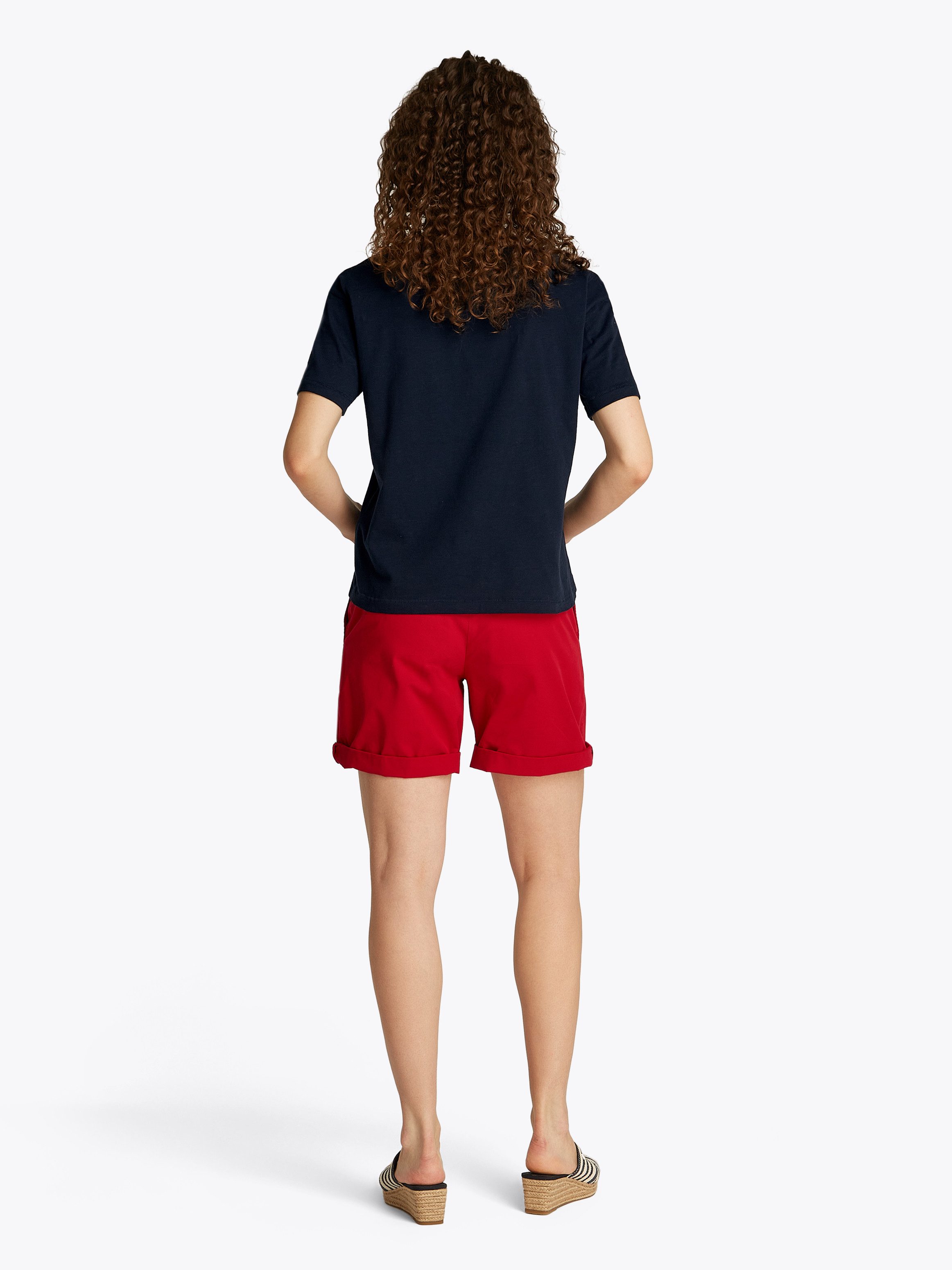 Tommy Hilfiger T-shirt SLUB CROP V-NK SS