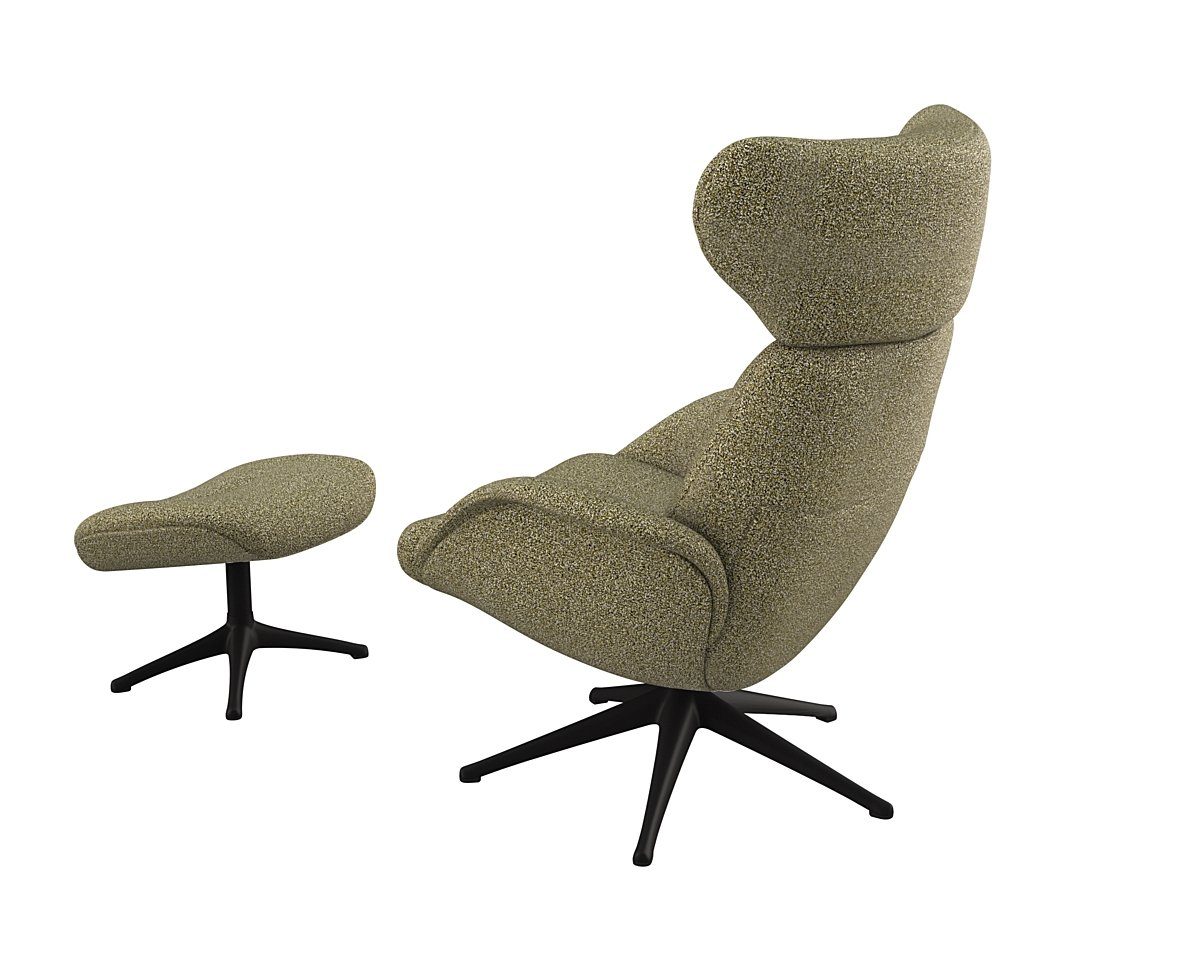 FLEXLUX Relaxfauteuil Relaxchairs More Eersteklas comfort, rug- en hoofdsteunverstelling, draaibaar, zwarte voet
