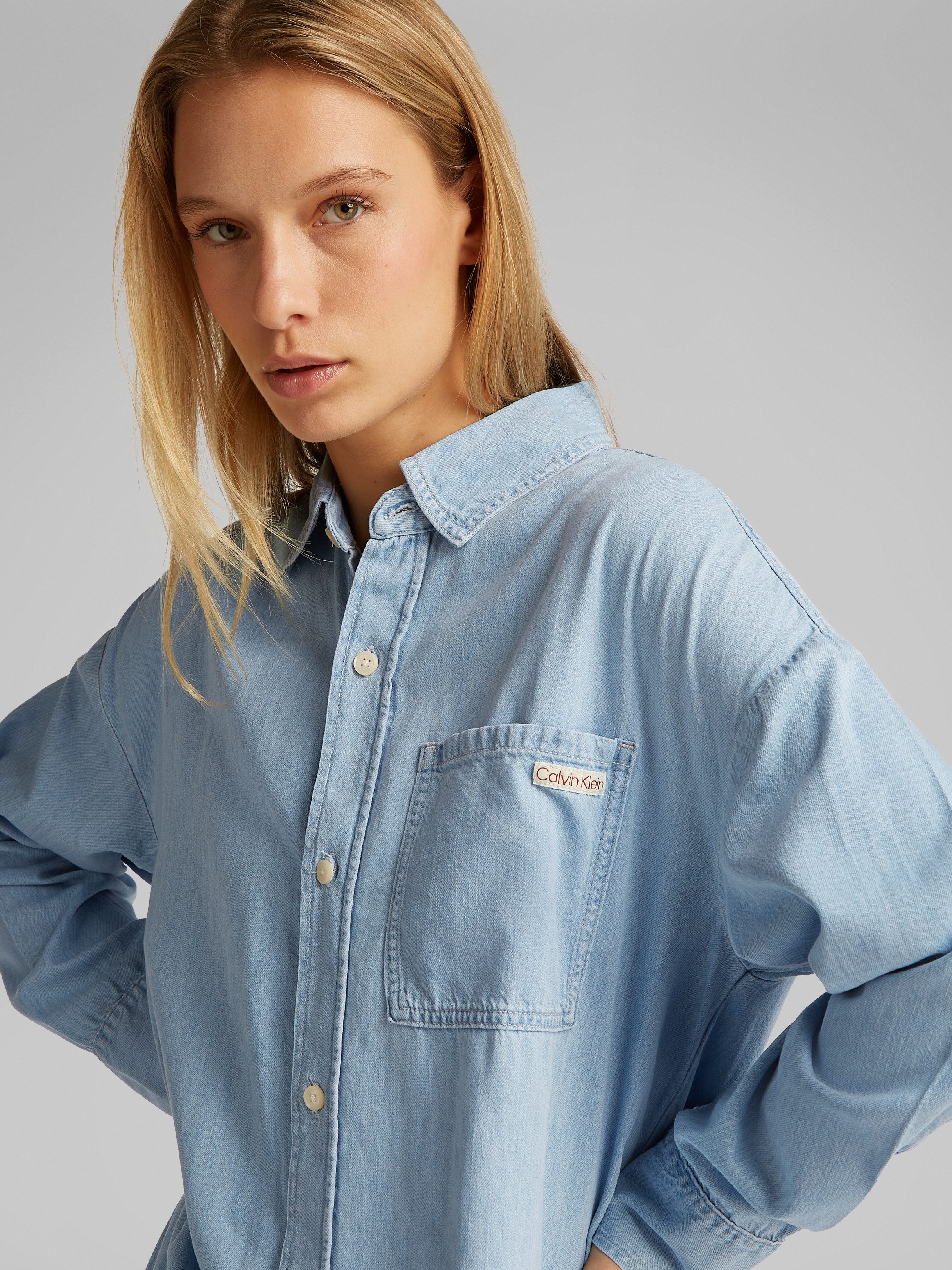 Calvin Klein Jeans jurk TENCEL LOOSE SHIRT DENIM DRESS