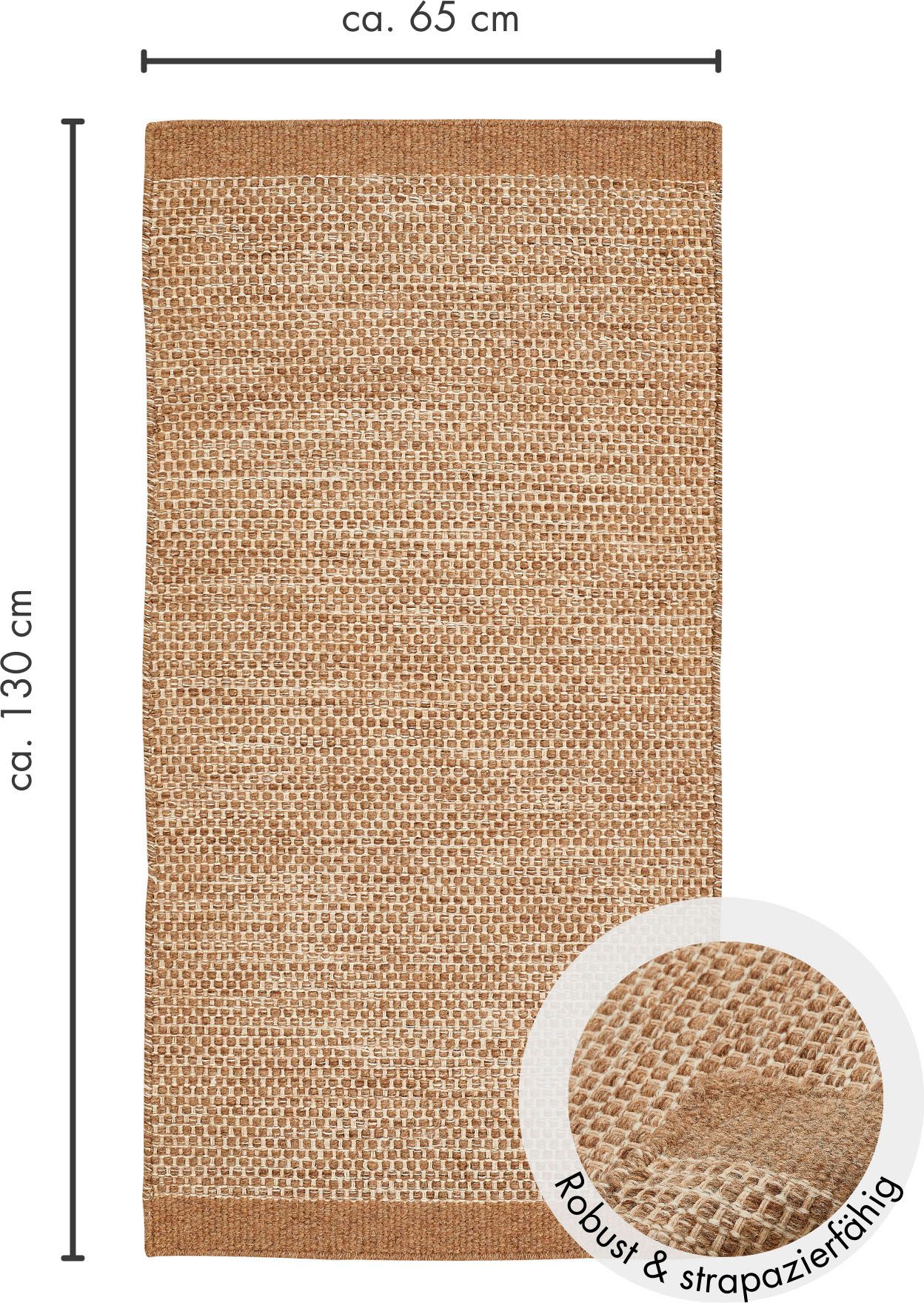 LUXOR living Wollen kleed Visby Handgeweven vloerkleed, platweefsel, met de hand geweven, zuivere wol
