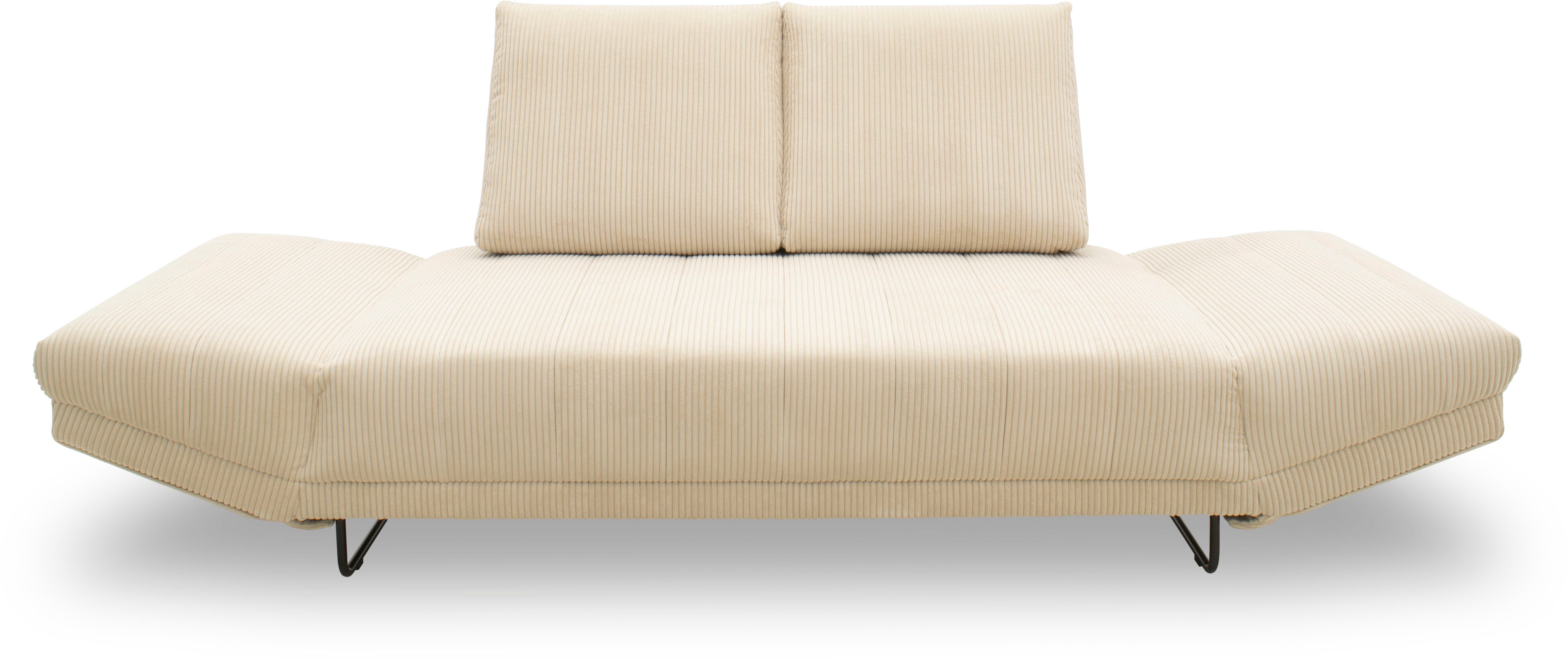 INOSIGN Slaapbank Jadelyn met opklapbare armleuningen, Binnenvering, ribfluwelen bekleding, incl. 2 armleuningkussens, ligoppervlak 97 x 250 cm