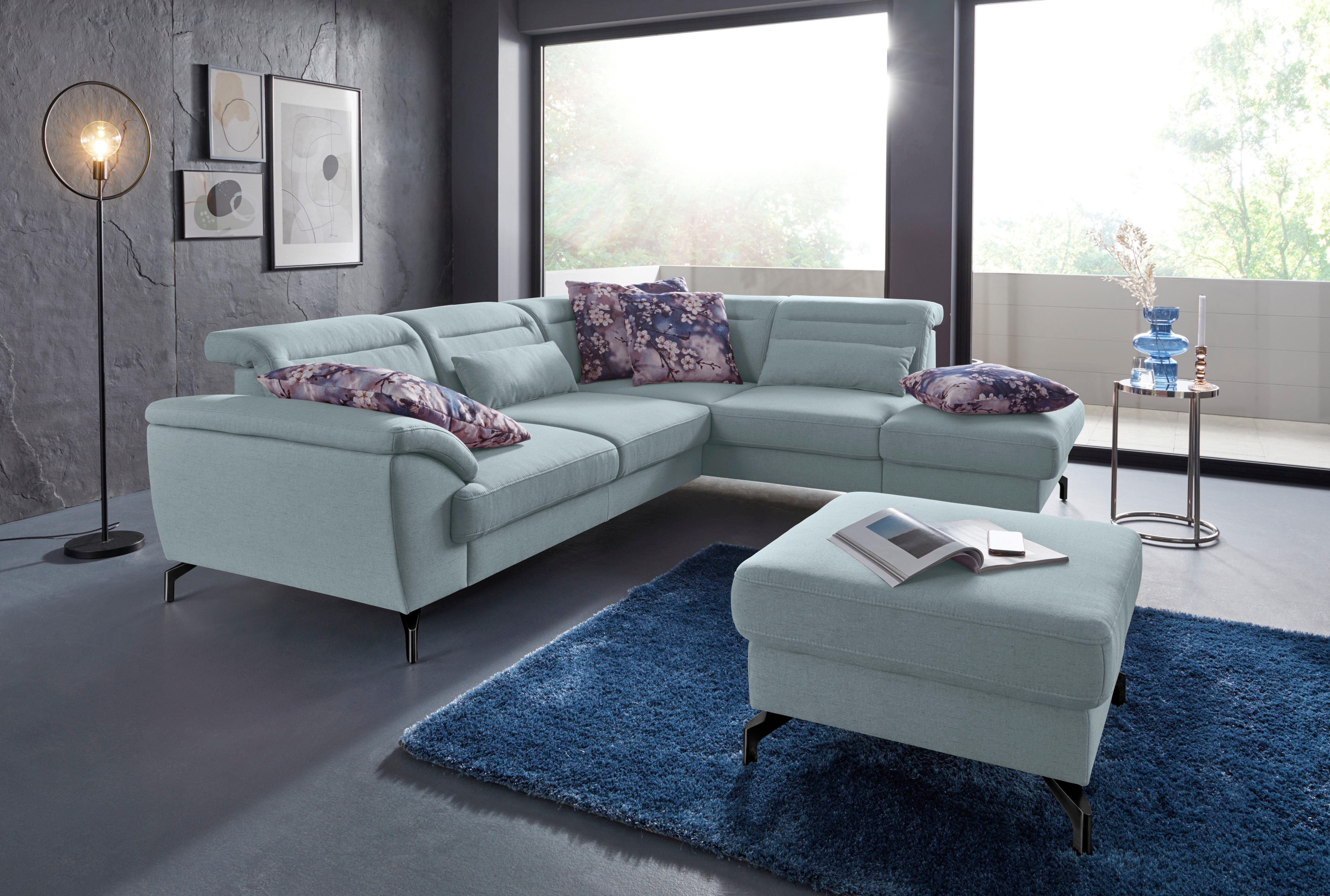 sit&more Hocker Percy Poothoogte 12 cm, naar keuze met verschillende pootkleuren