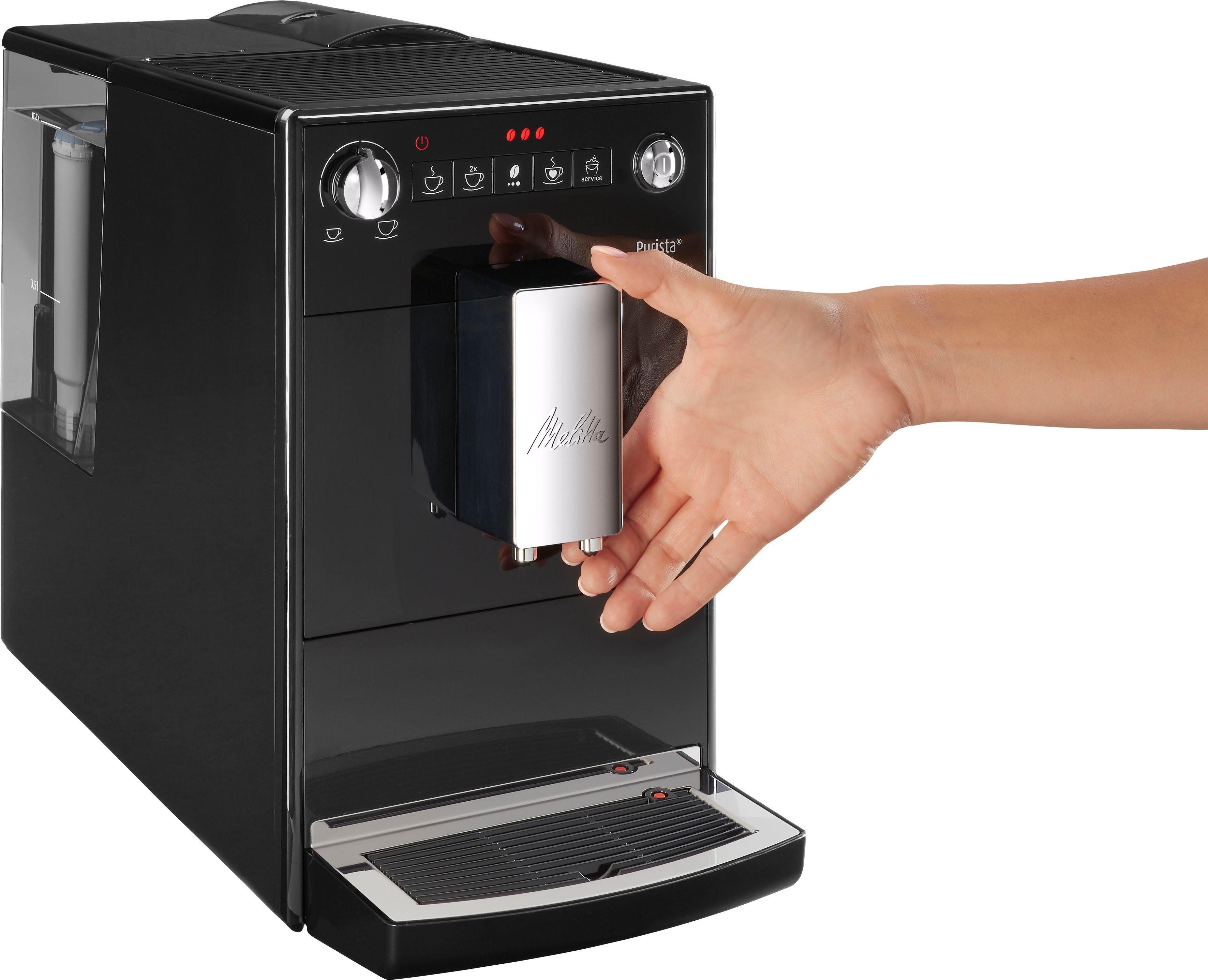 Melitta Volautomatisch koffiezetapparaat Purista® F230-101, zilver/zwart, Favoriete koffie-functie, compact & extra geruisloos