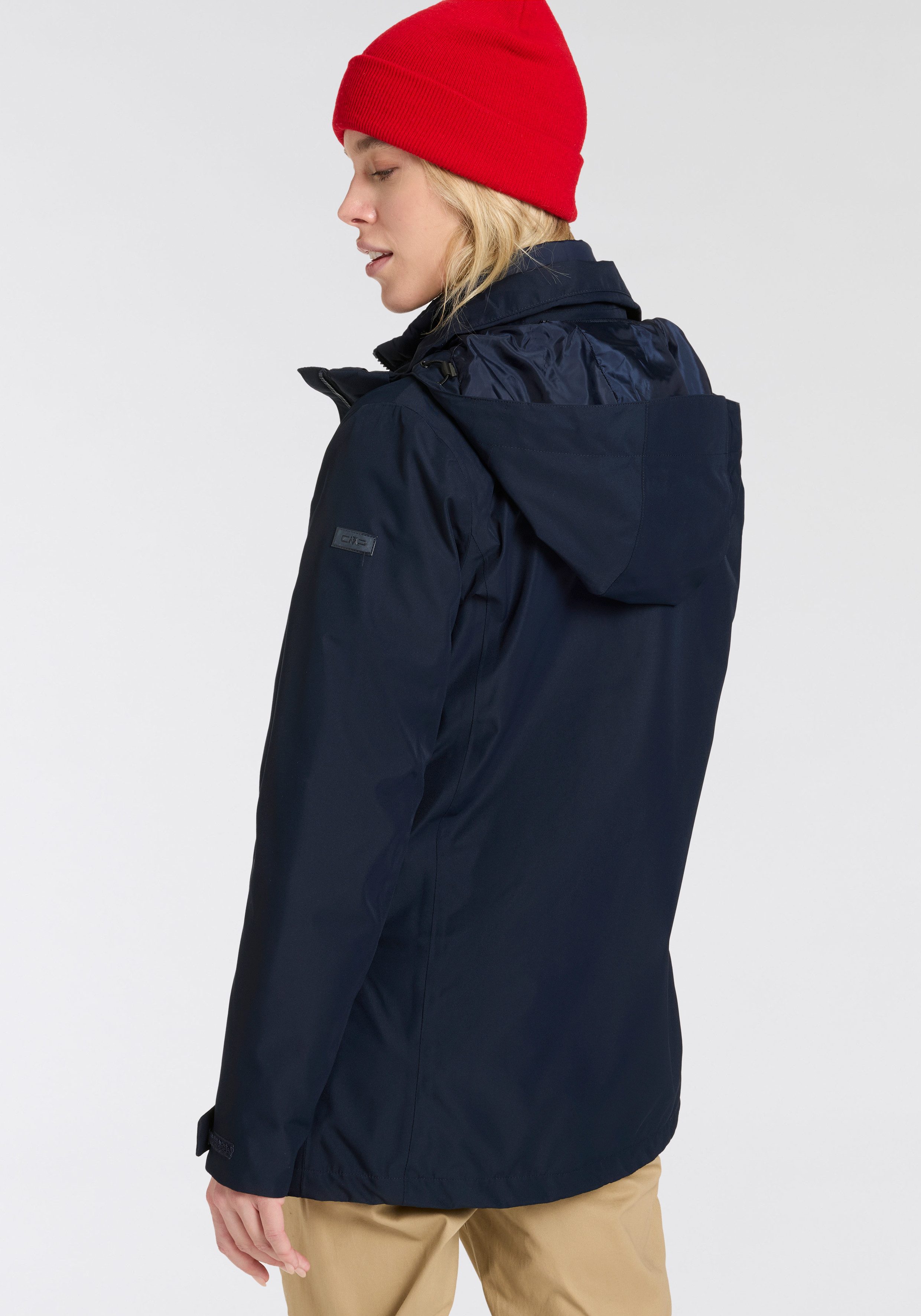 CMP Functioneel 3-in-1-jack WOMAN LONG JACKET ZIP HOOD DETACHABLE