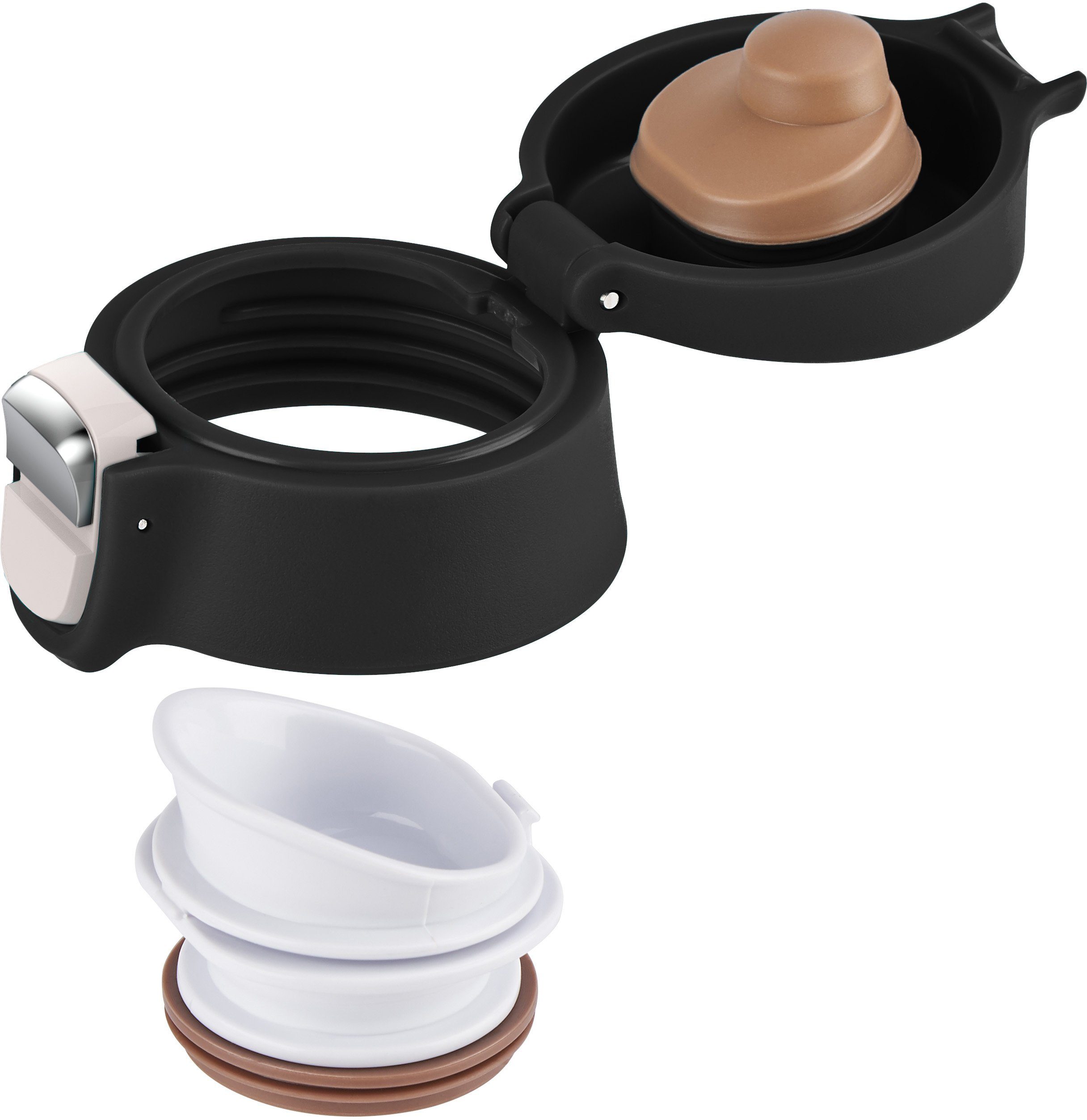 Emsa Thermosbeker Travel Mug Light 0,4l, licht, roestvrij staal, klapvergrendeling, 100% dicht, 8u heet/16u koud