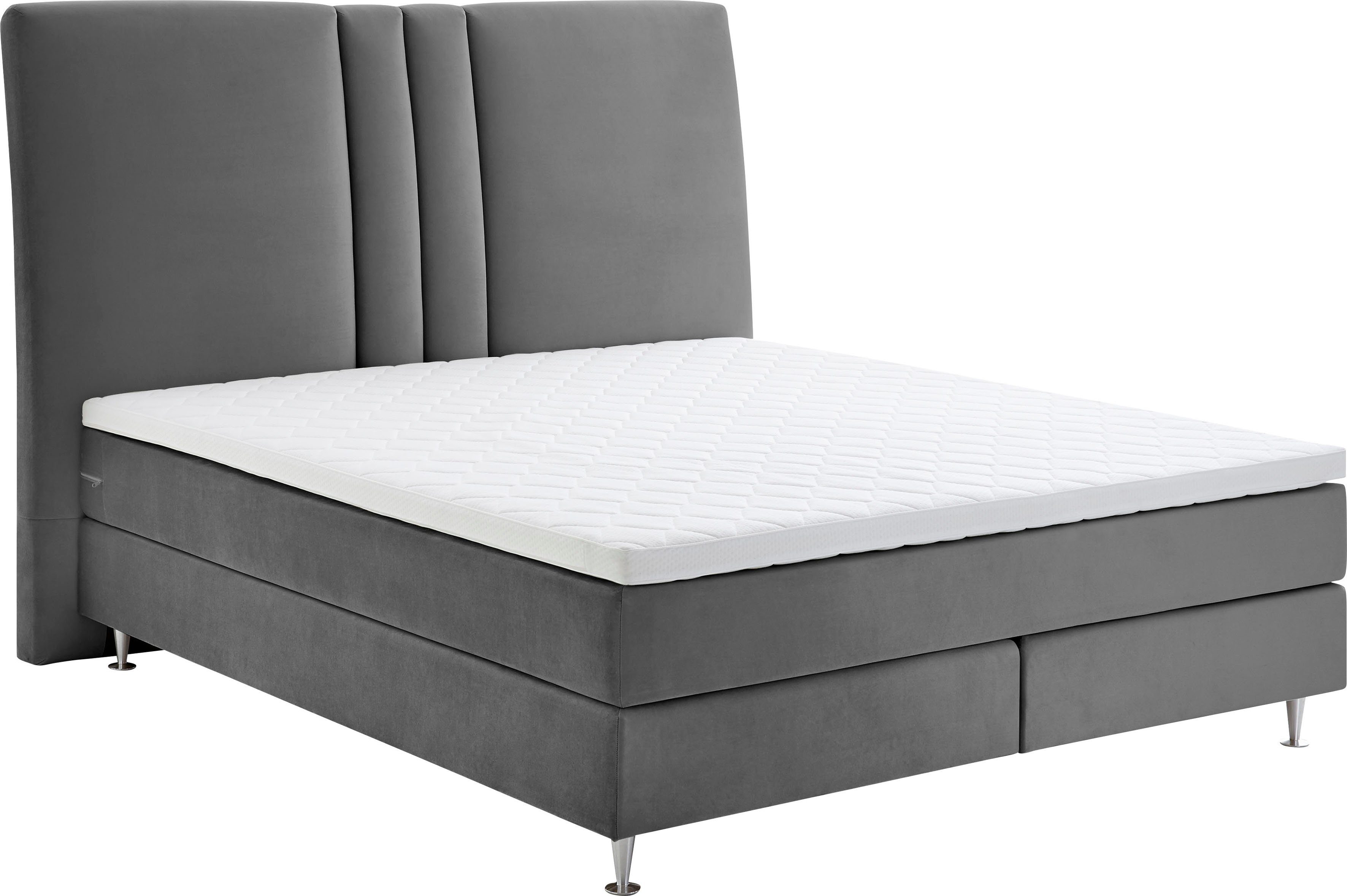 ATLANTIC home collection Boxspring Rita met topmatras en hoog hoofdbord