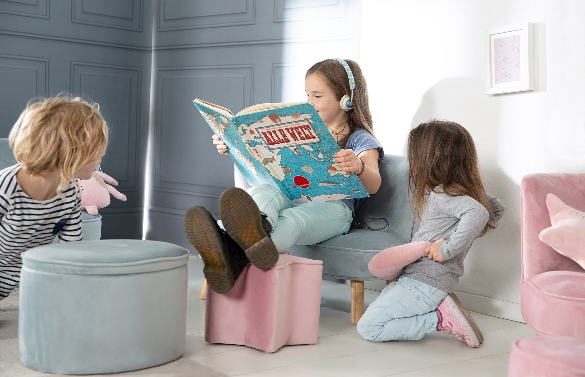 Roba® Kinderbank Lil Sofa met houten voetjes
