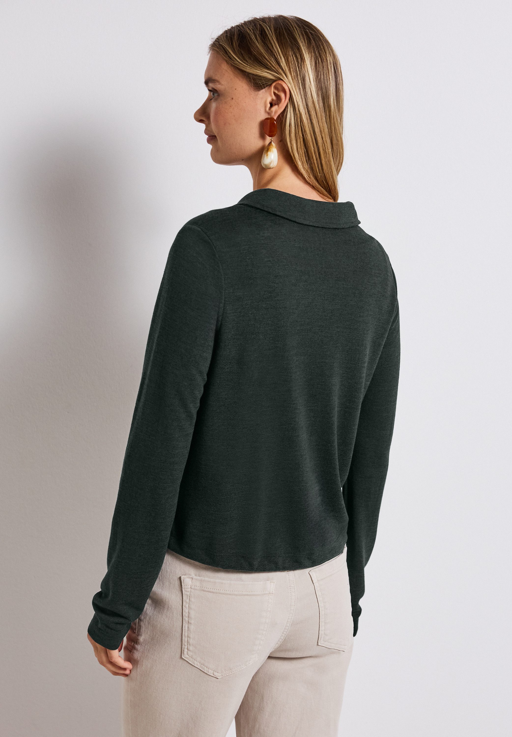 STREET ONE Vest met een overhemdkraag en knoopsluiting