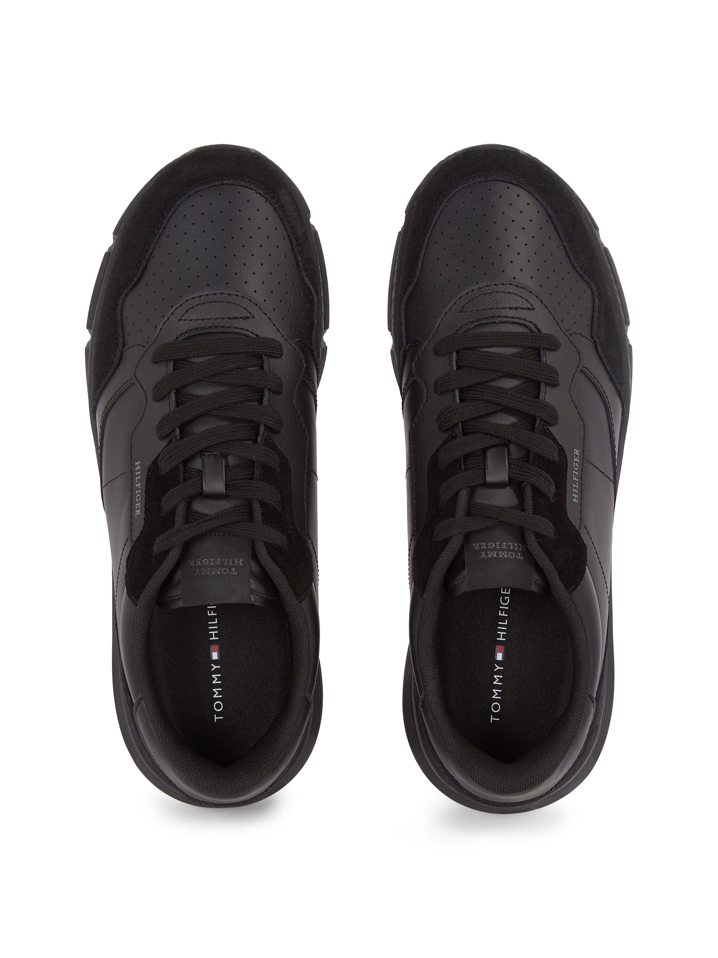 Tommy Hilfiger Sneakers met sleehak FASTON LTH MIX vrijetijdsschoen, veterschoen, lage schoen met gevoerde schacht