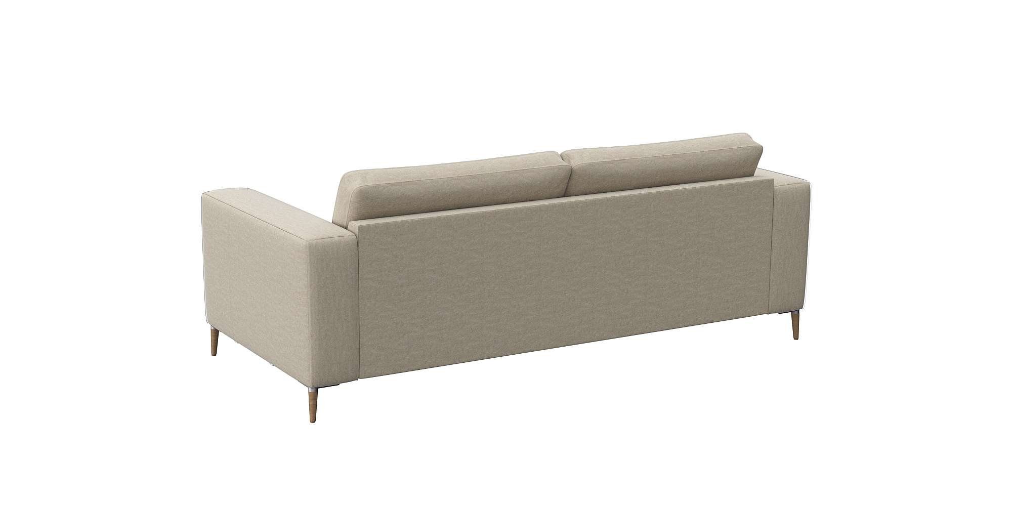 FLEXLUX 2,5-zitsbank Fiore, super zitcomfort door koudschuim, brede armleuningen, voeten van aluminium + eiken
