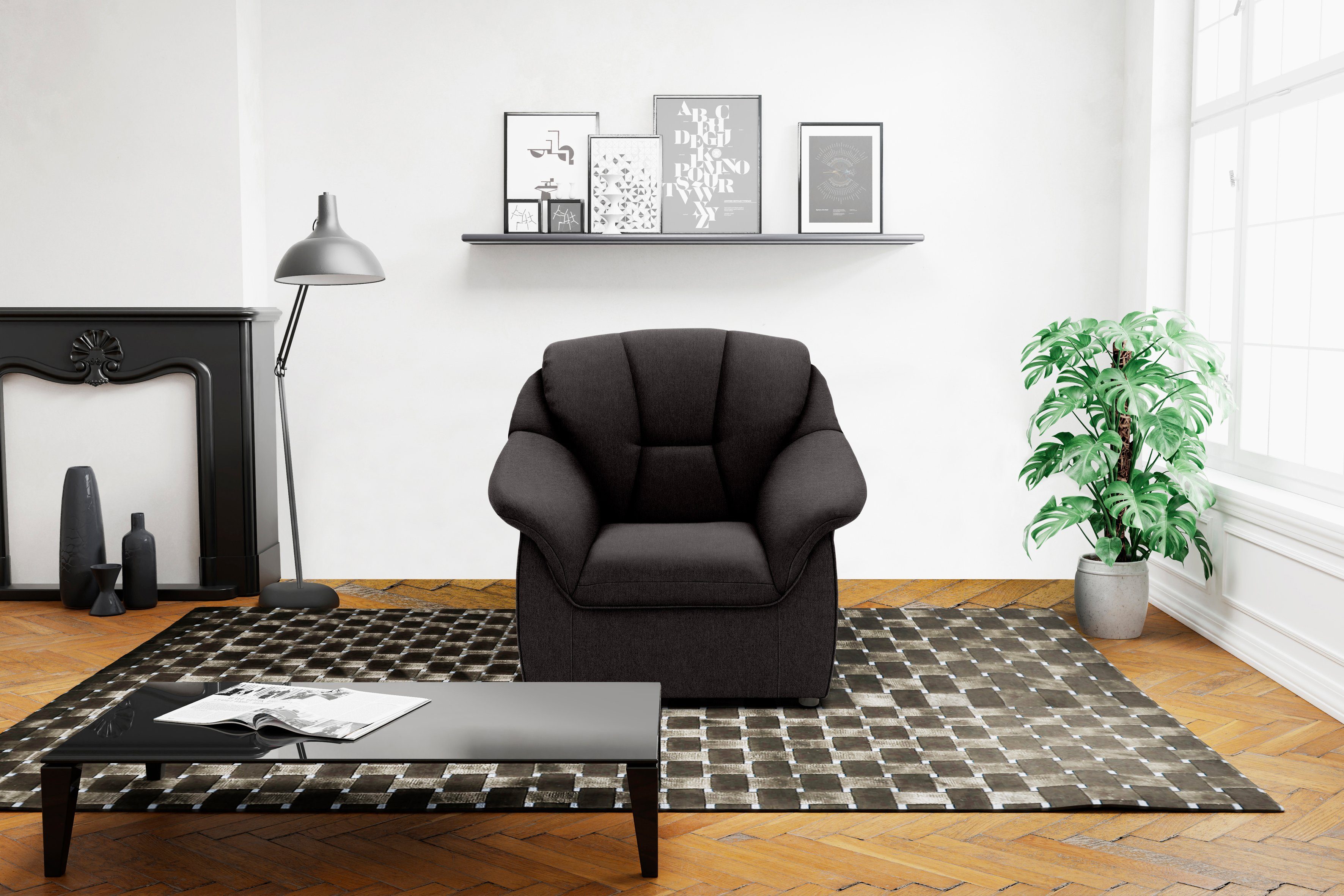 DOMO collection Fauteuil Faenza voor kleine ruimtes, tijdloos en elegant, compacte afmetingen