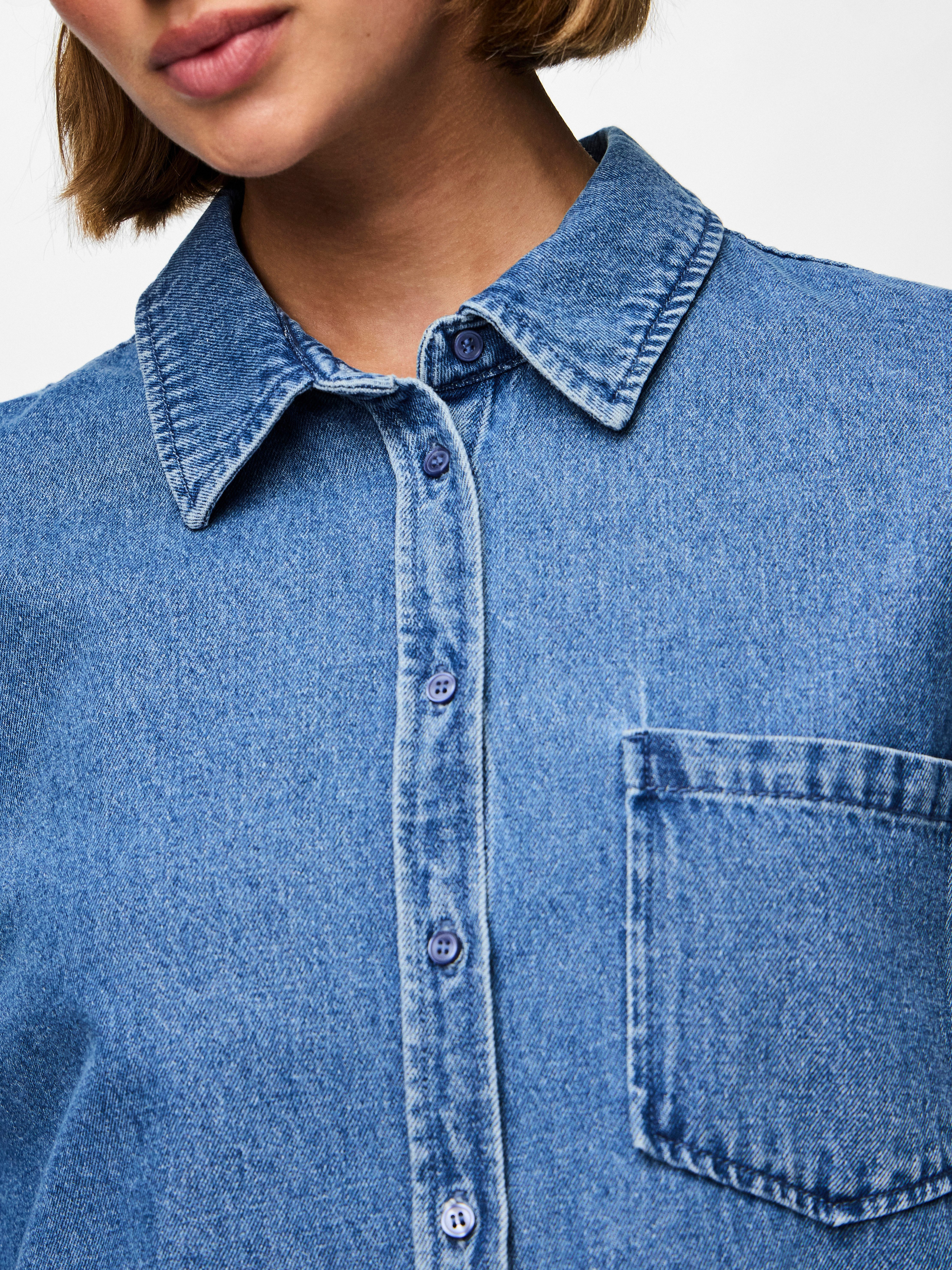 pieces Jeans blouse PCMAISIE LS DENIM SHIRT NOOS BC