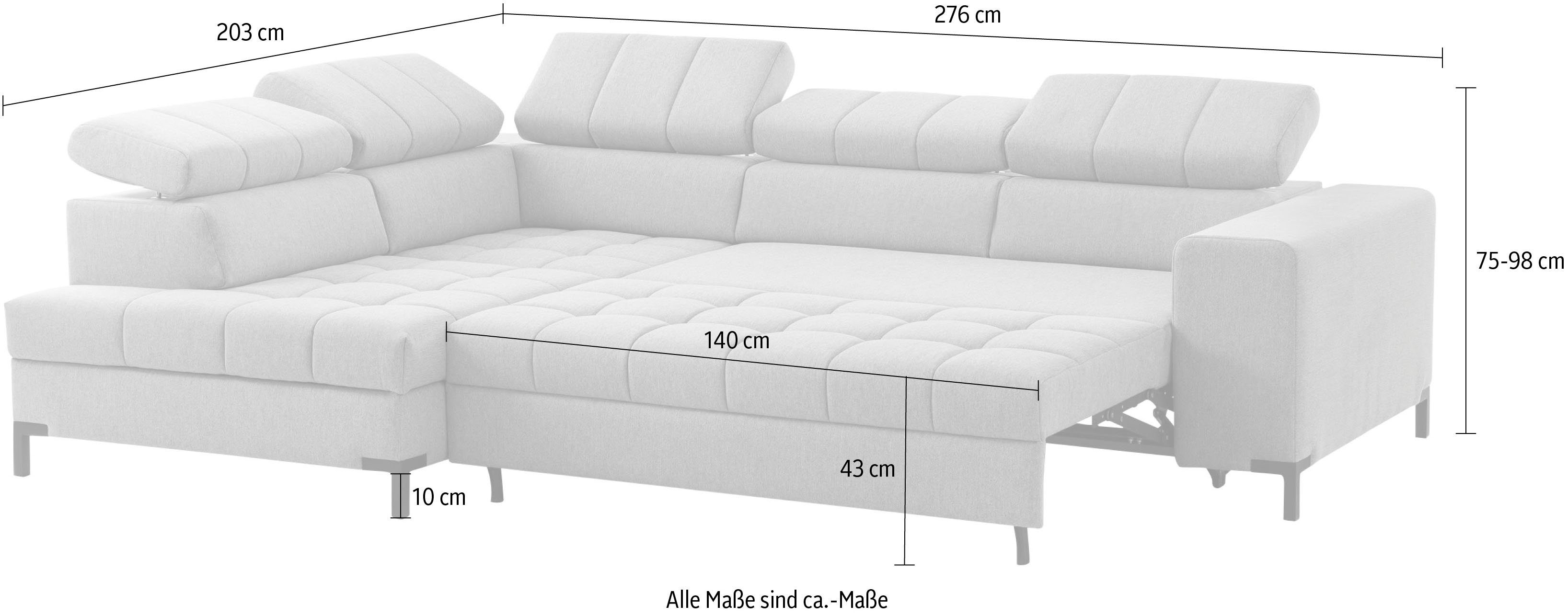 exxpo - sofa fashion Hoekbank Bocco, hoogwaardige afwerking, geweldig zitcomfort, comfortabel, L-vorm