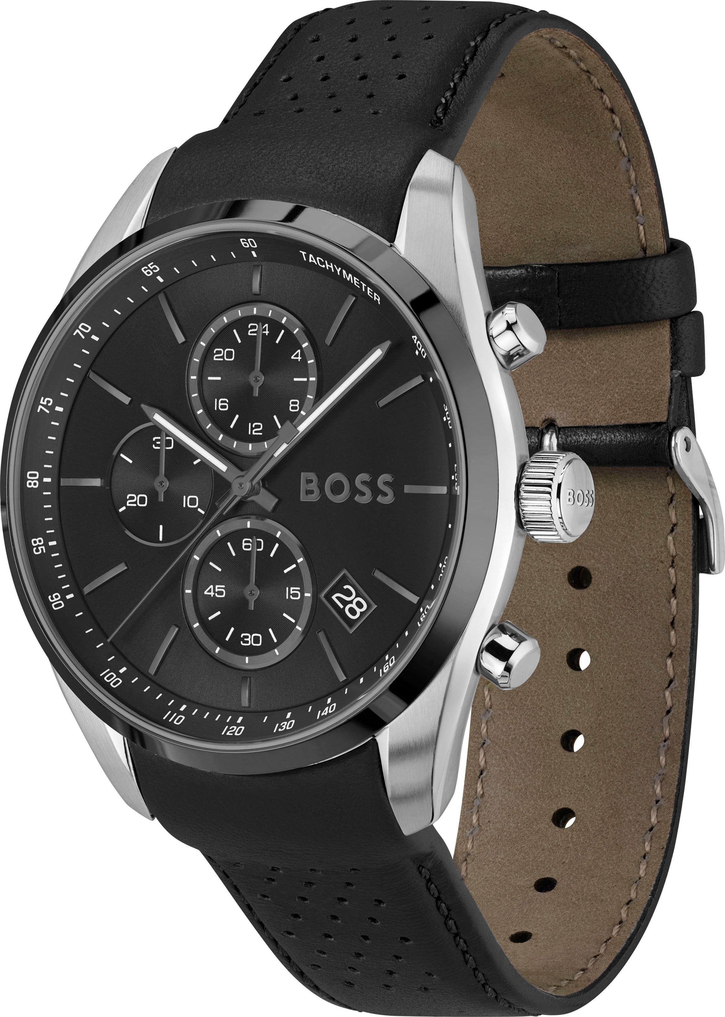 Boss Kwartshorloge GRAND PRIX 44 Quartzhorloge, horloge, herrenuur, roestvrijstalen band, analoog, dag