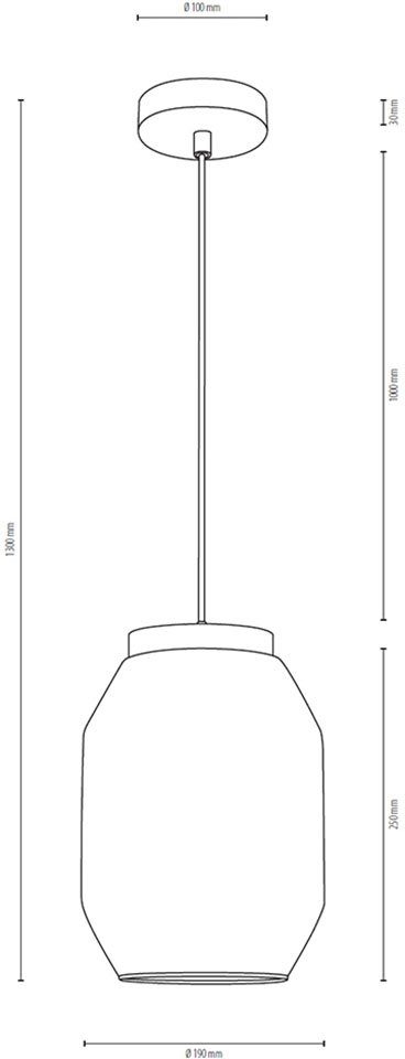 BRITOP LIGHTING Hanglamp VASO Natuurproduct van eikenhout, duurzaam, hoogwaardige glazen kap (1 stuk)