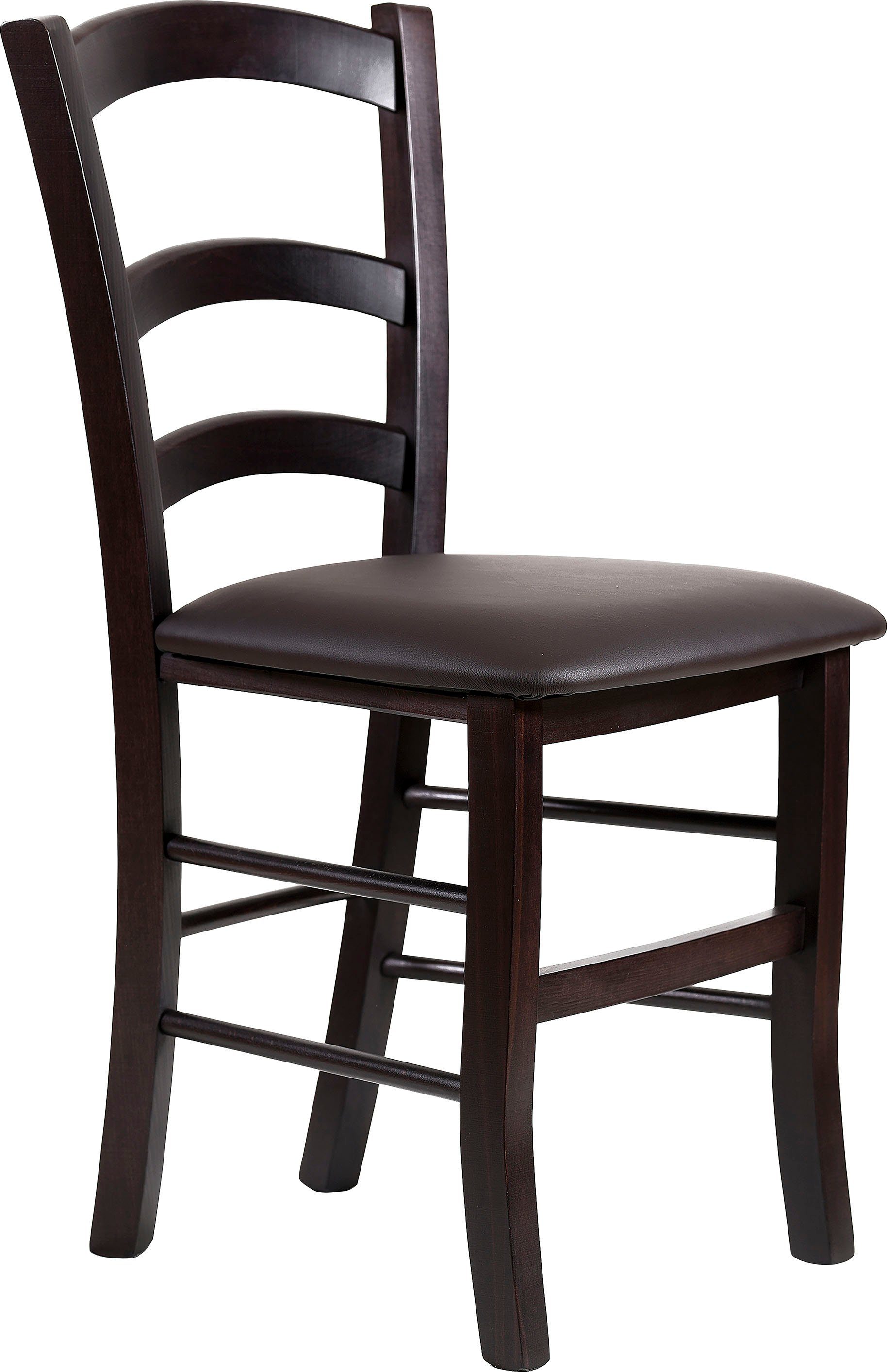 Home affaire Eetkamerstoel Super Paesana Massief beukenhout overtrokken met kunstleer (set, 2 stuks)