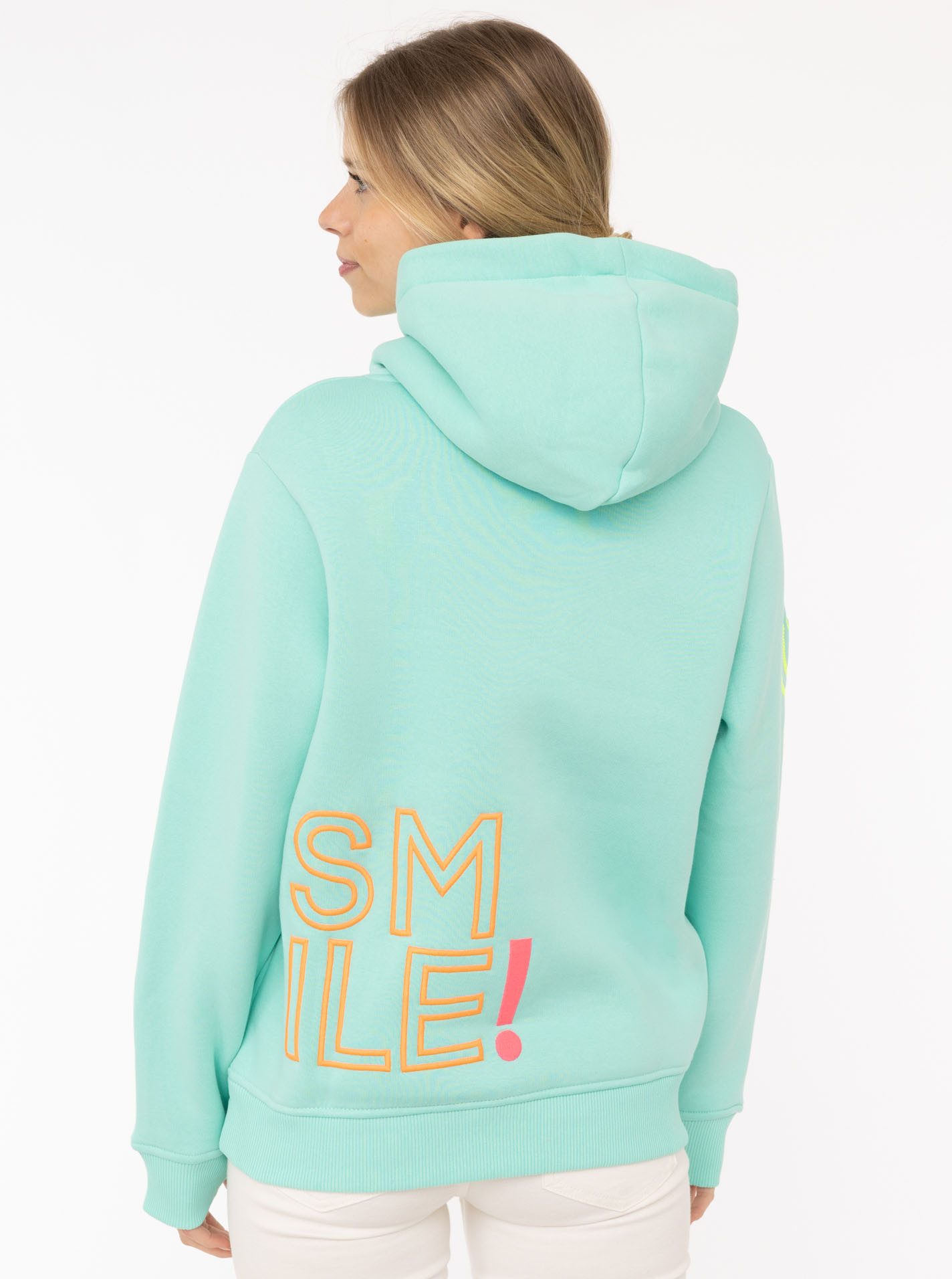 Zwillingsherz Hoodie "Alissa 2.0" met smile borduurwerk voor en achter
