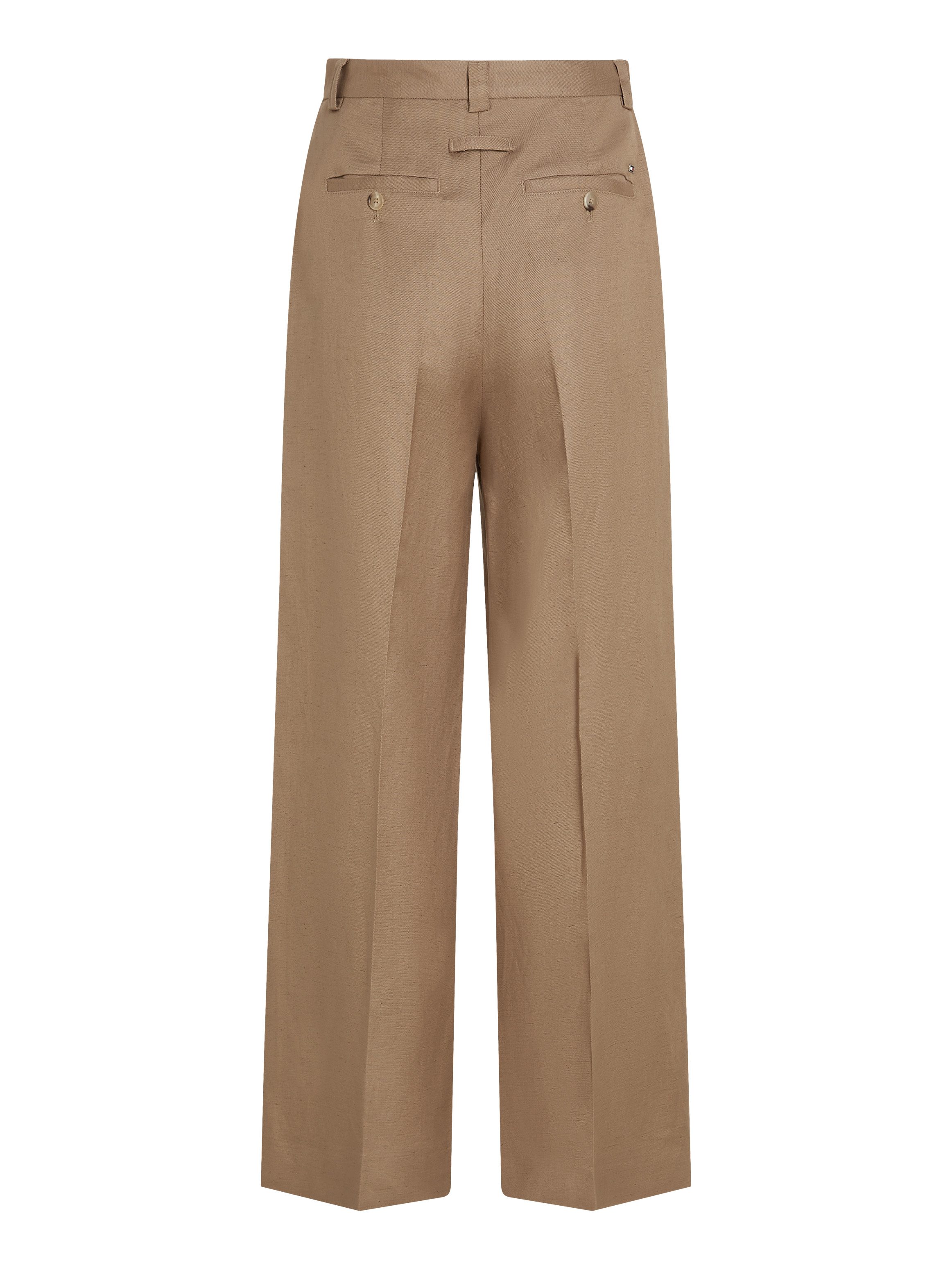Tommy Hilfiger Linnen broek VISCOSE LINEN WIDE LEG PANTS met persplooien, koel premium linnen