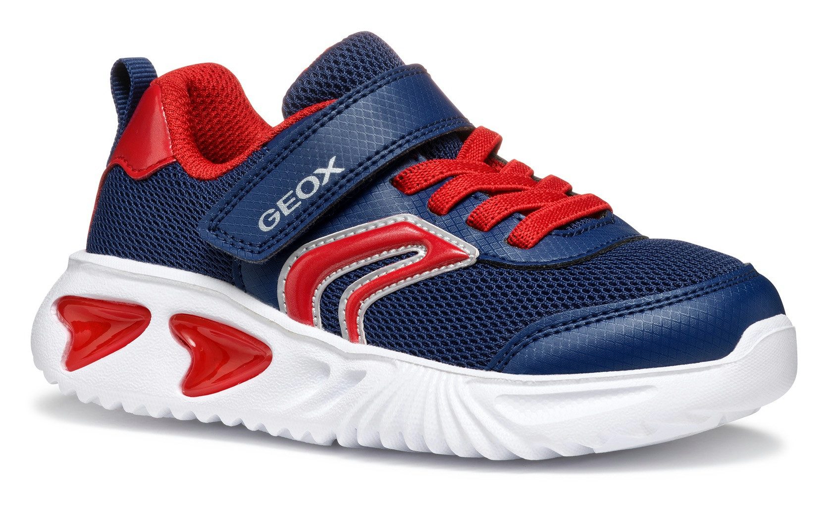 Geox Sneakers J ASSISTER BOY knipperschoen , sportschoen, klittenbandschoen met opvallend knipperende zool