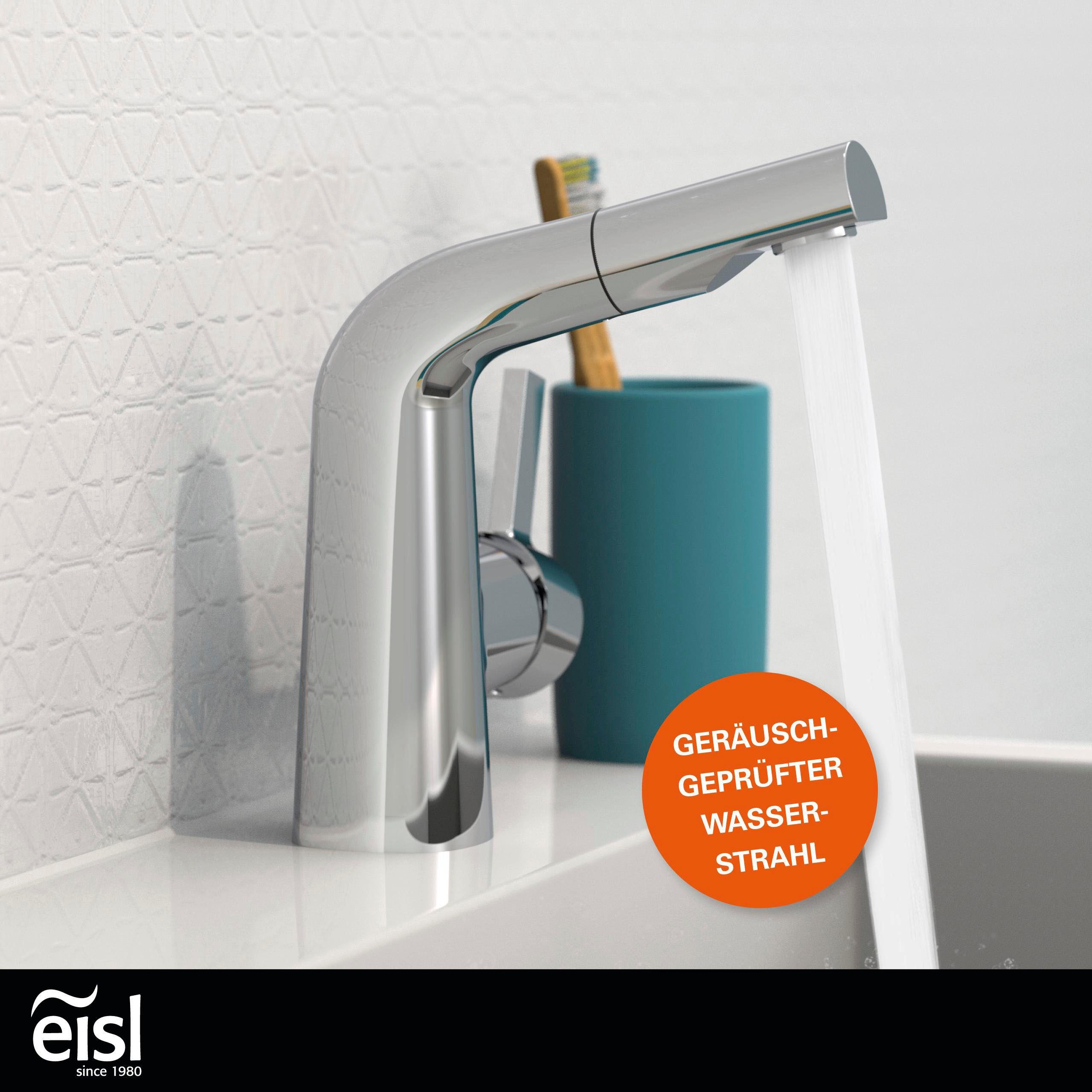 Eisl Wastafelkraan Blauw uittrekbare sproeier, mengkraan, geschikt voor een doorstroomverwarmer