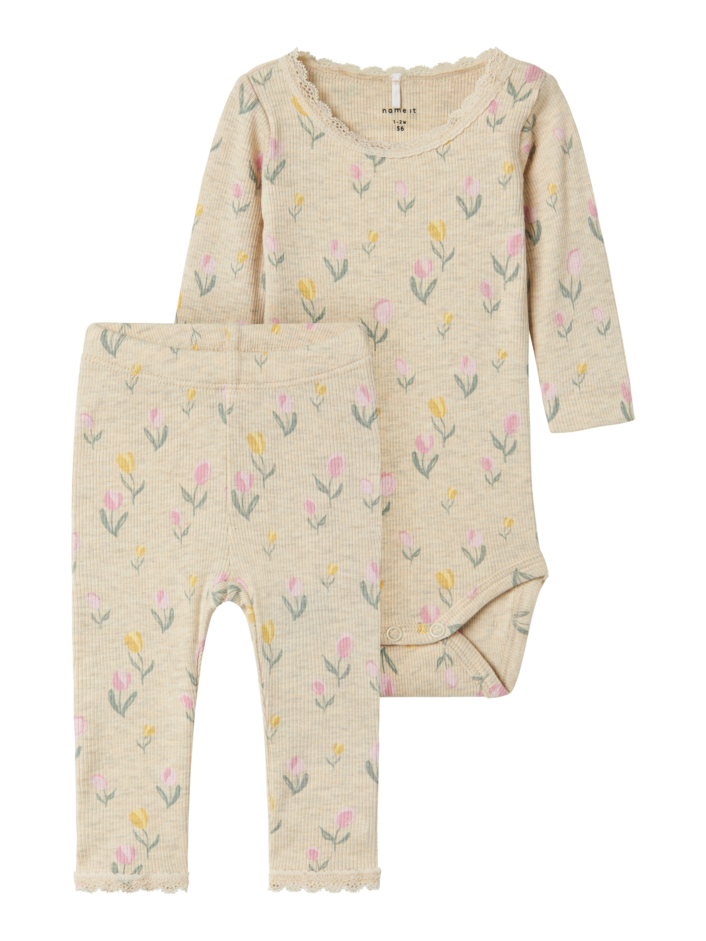 Name It Pyjama NBFFLOWERKAB LS BODY BOX SET (set, 2-delig)