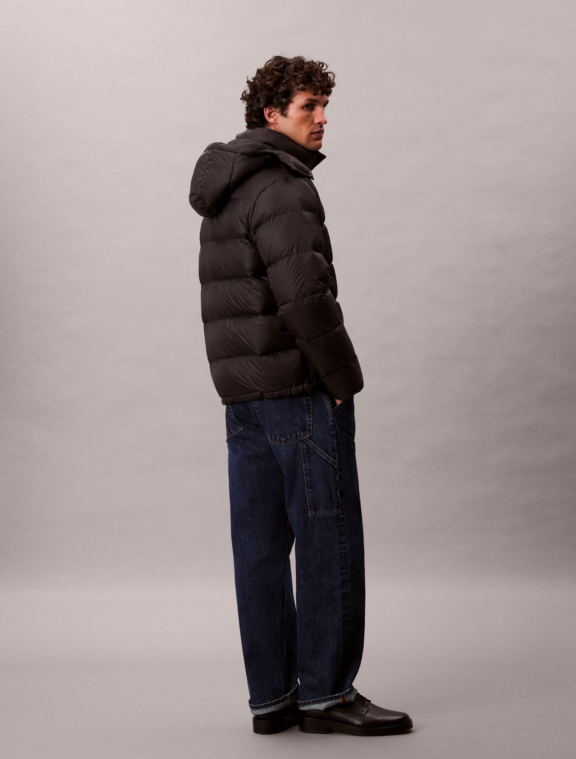 Calvin Klein Gewatteerde jas LS NYLN ZP OFF HD DW