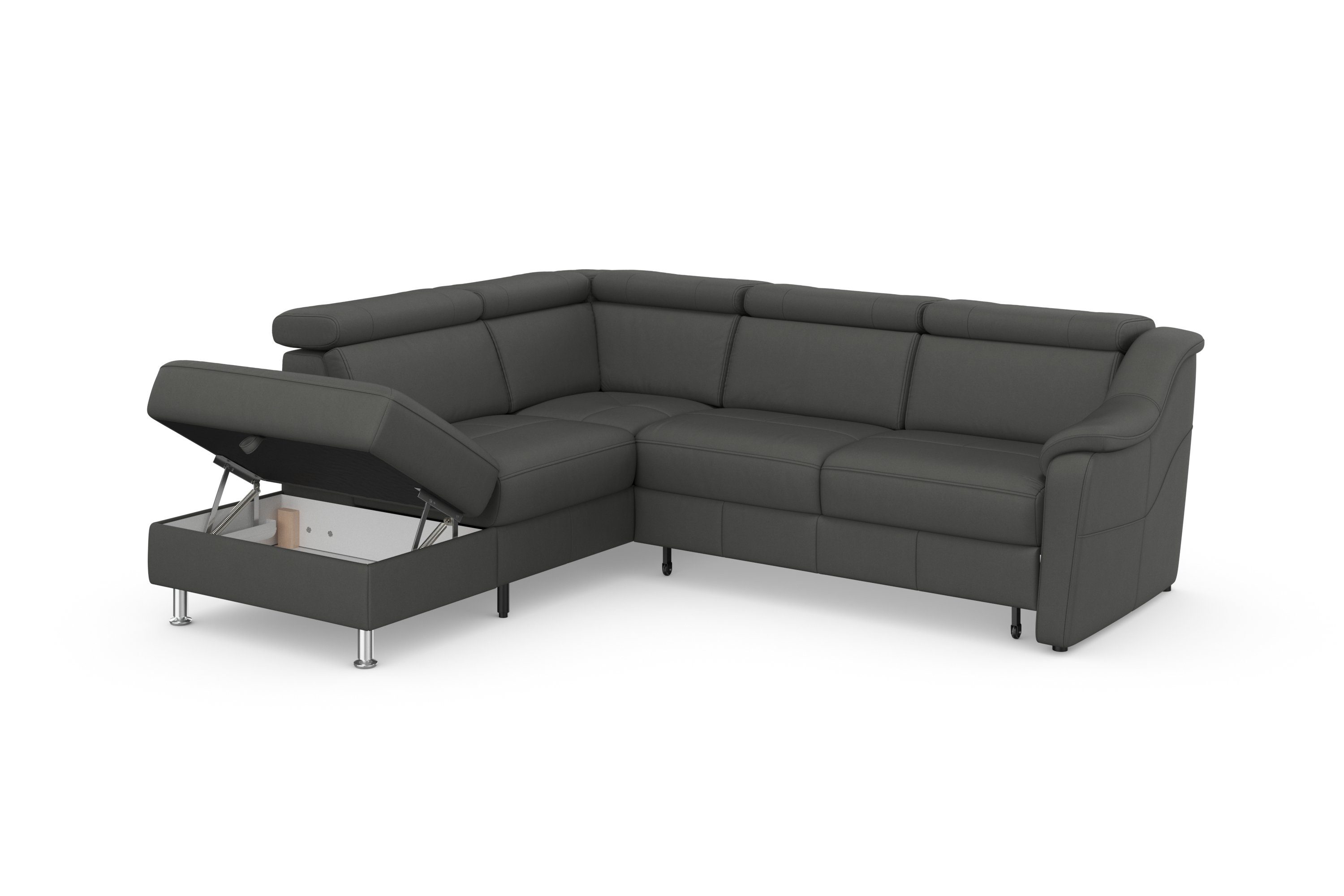 sit&more Hoekbank Freetown L-vorm met verstelbare hoofdsteun en comfortabele binnenvering