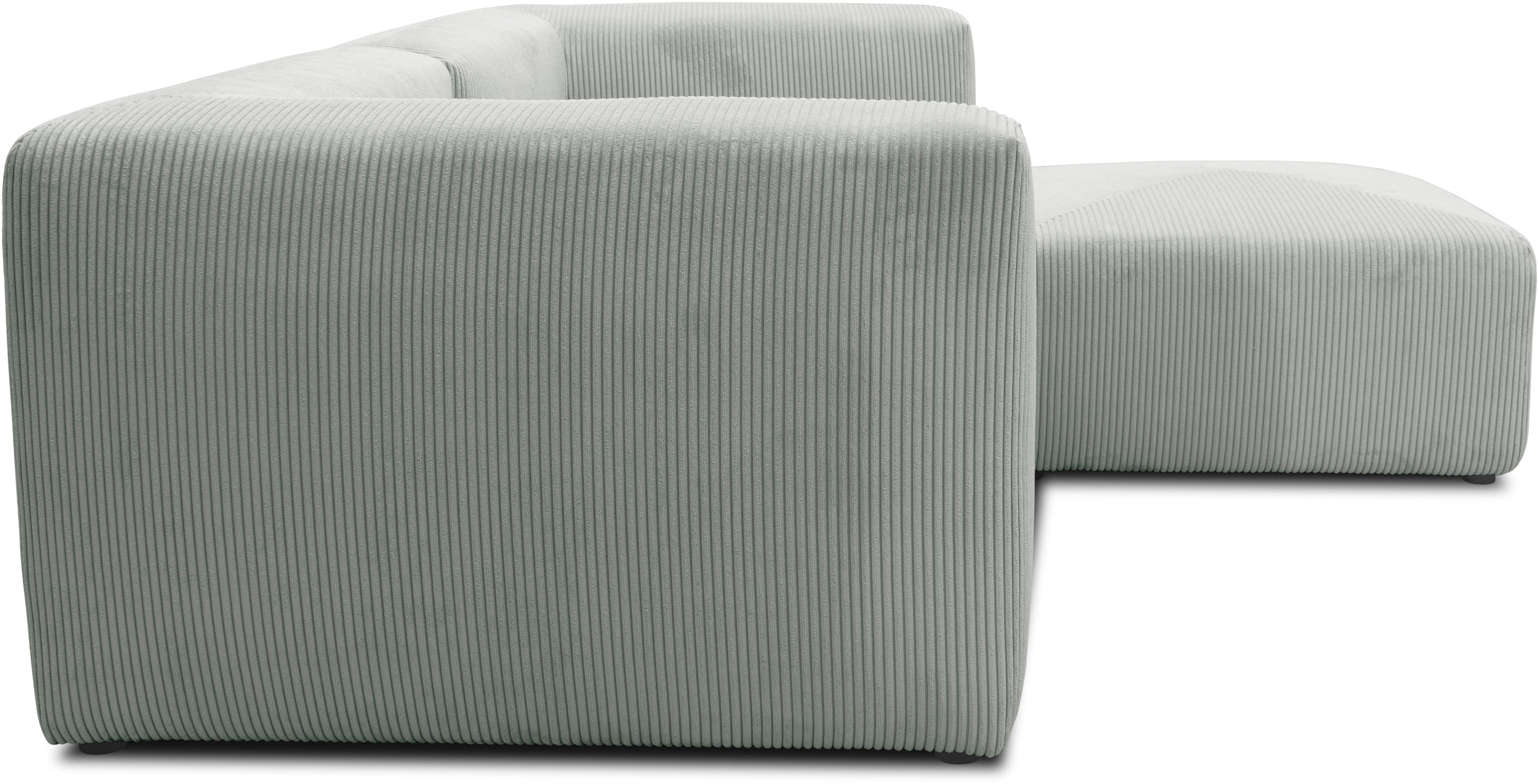 RAUM.ID Hoekbank Gerrid L-vorm Cord, modulaire bank, bestaand uit 2 hoekelementen + 1 hocker