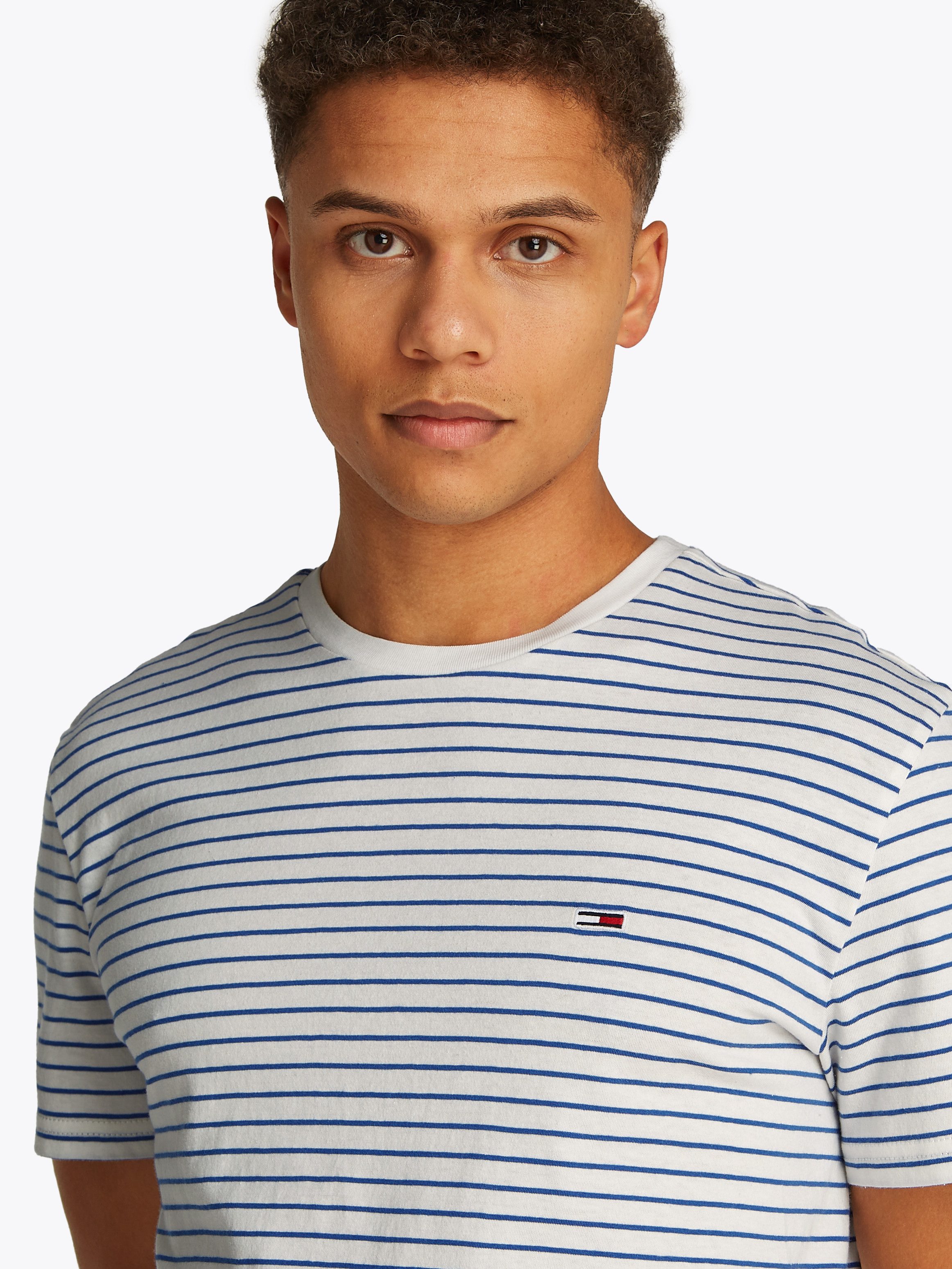 TOMMY JEANS Shirt met ronde hals TJM SLIM STRIPE TEE