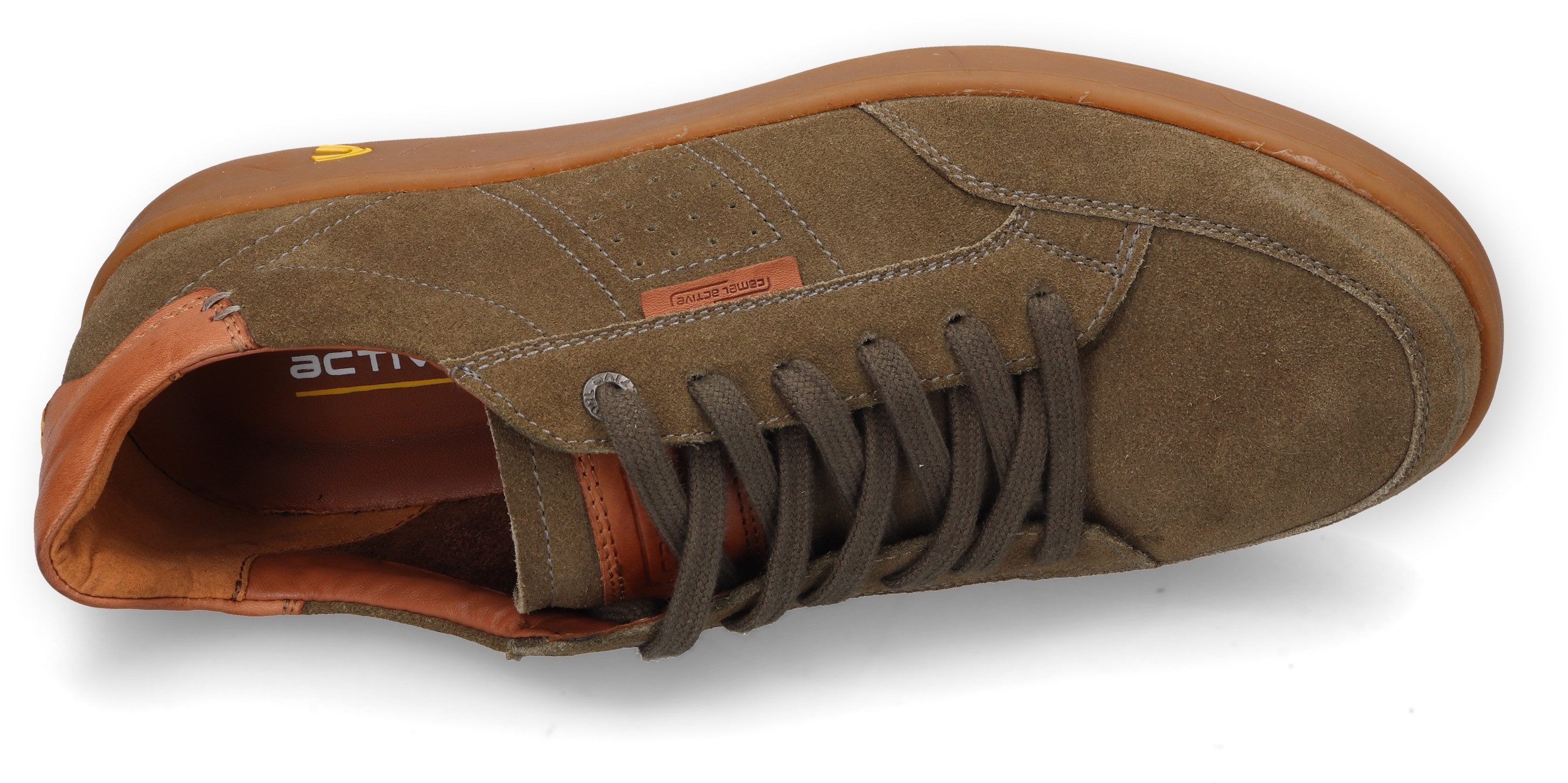 camel active Sneakers , retro sneaker, veterschoen met sierstiksels