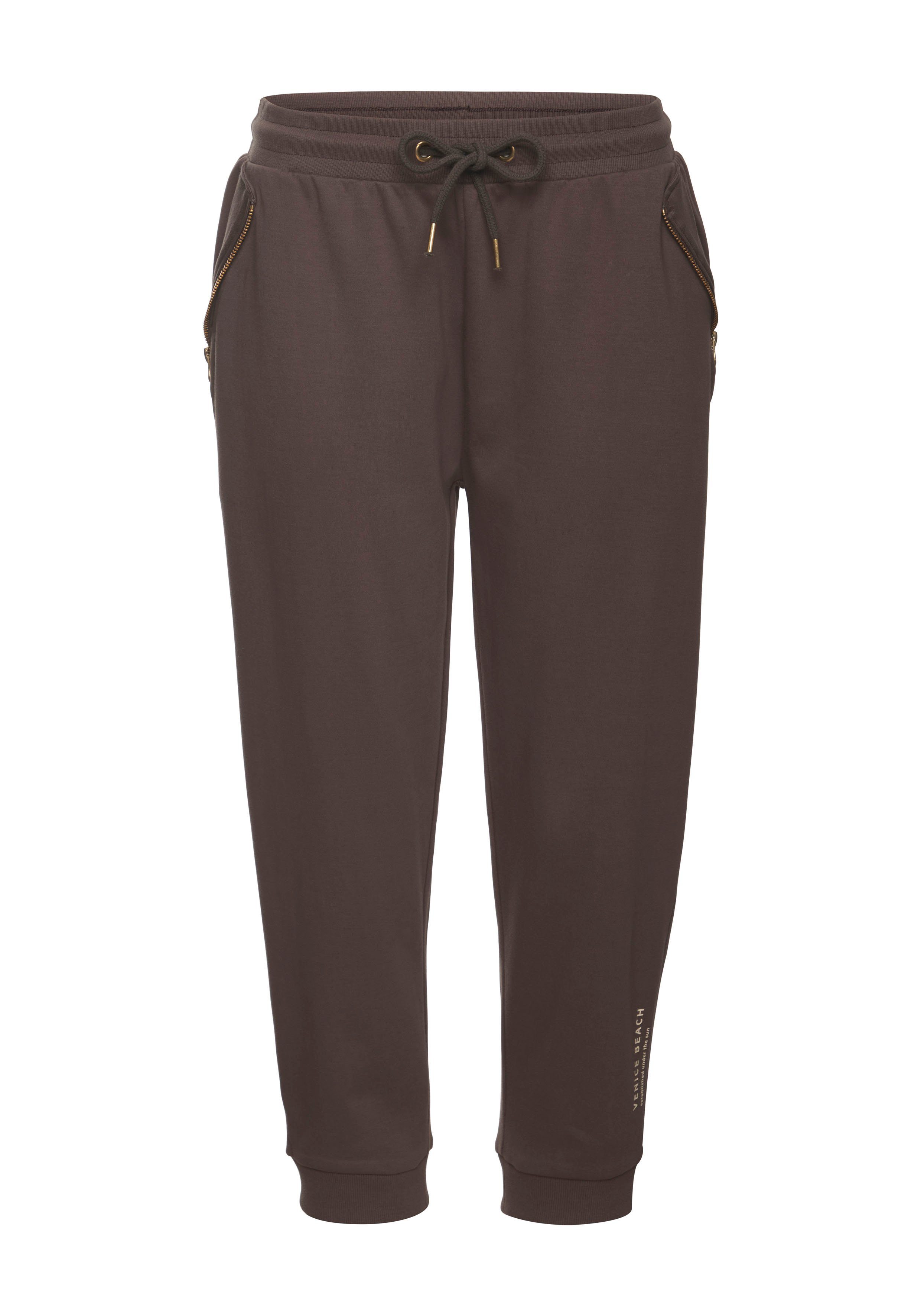 Venice Beach 7 8 broek met ritsdetails op de zakken comfortabele sweatpants