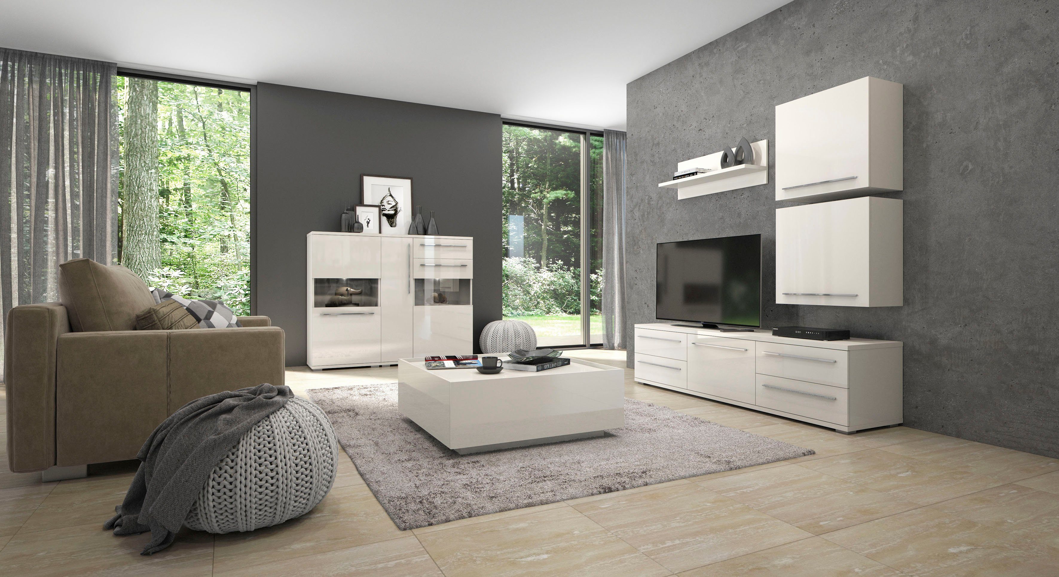 Places of Style Wandrek Piano hoogwaardig uv-gelakt