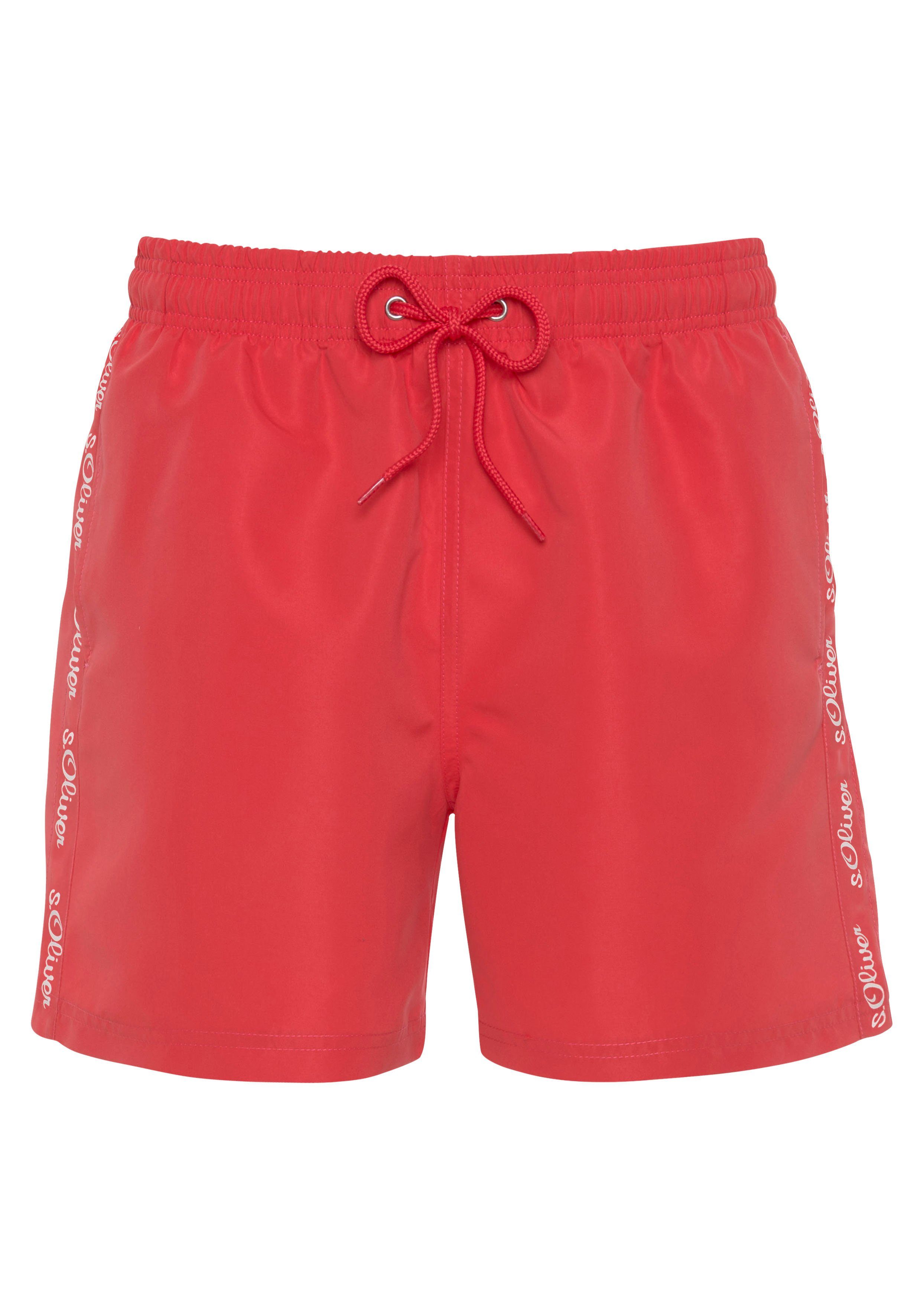 s.Oliver RED LABEL Beachwear Zwemshort met merkopschriften