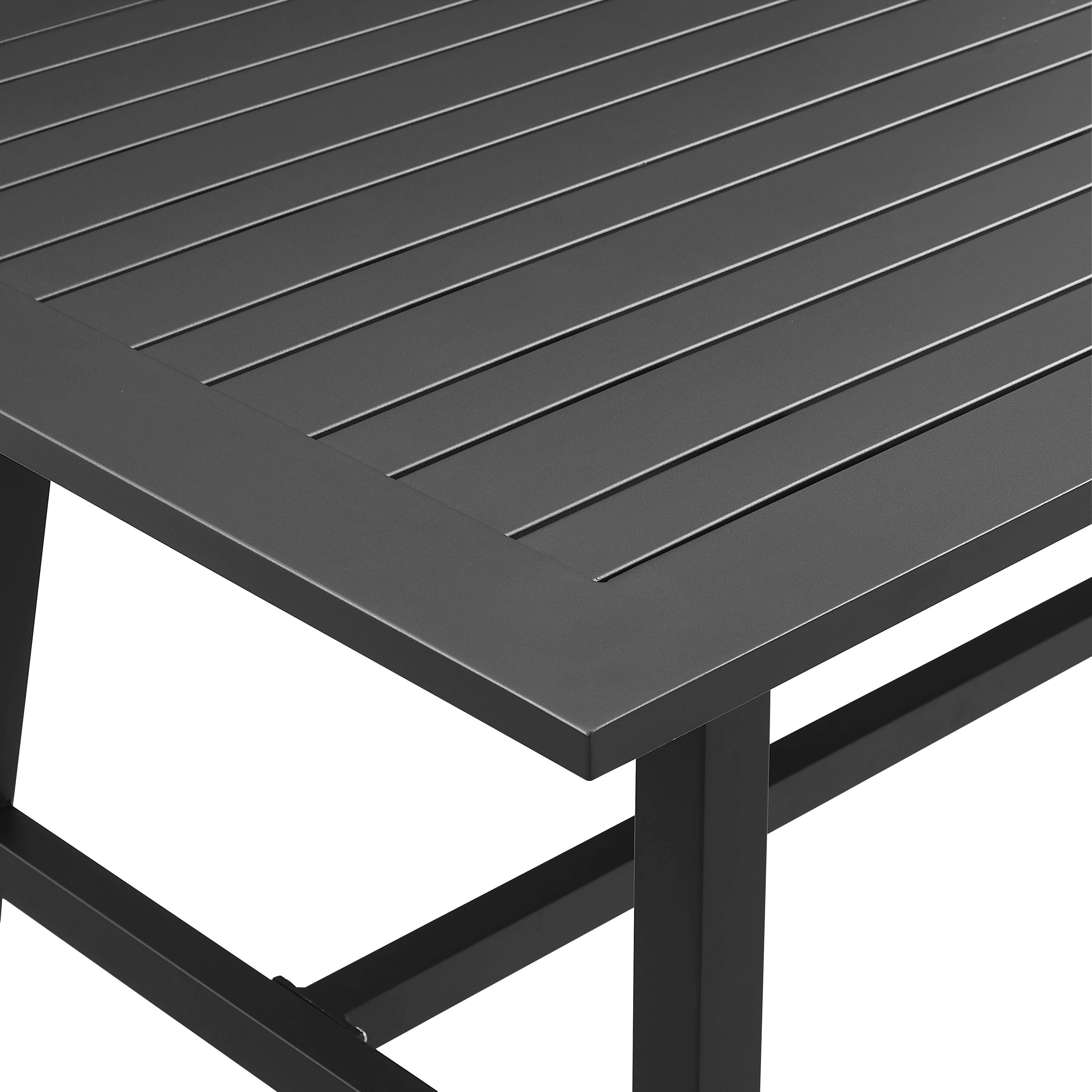 KONIFERA Tuin-eethoek Edessa, TOPSELLER! Tafelblad van aluminium latten, armleuning met touwraster & Nonwood latten (set, 19-delig)