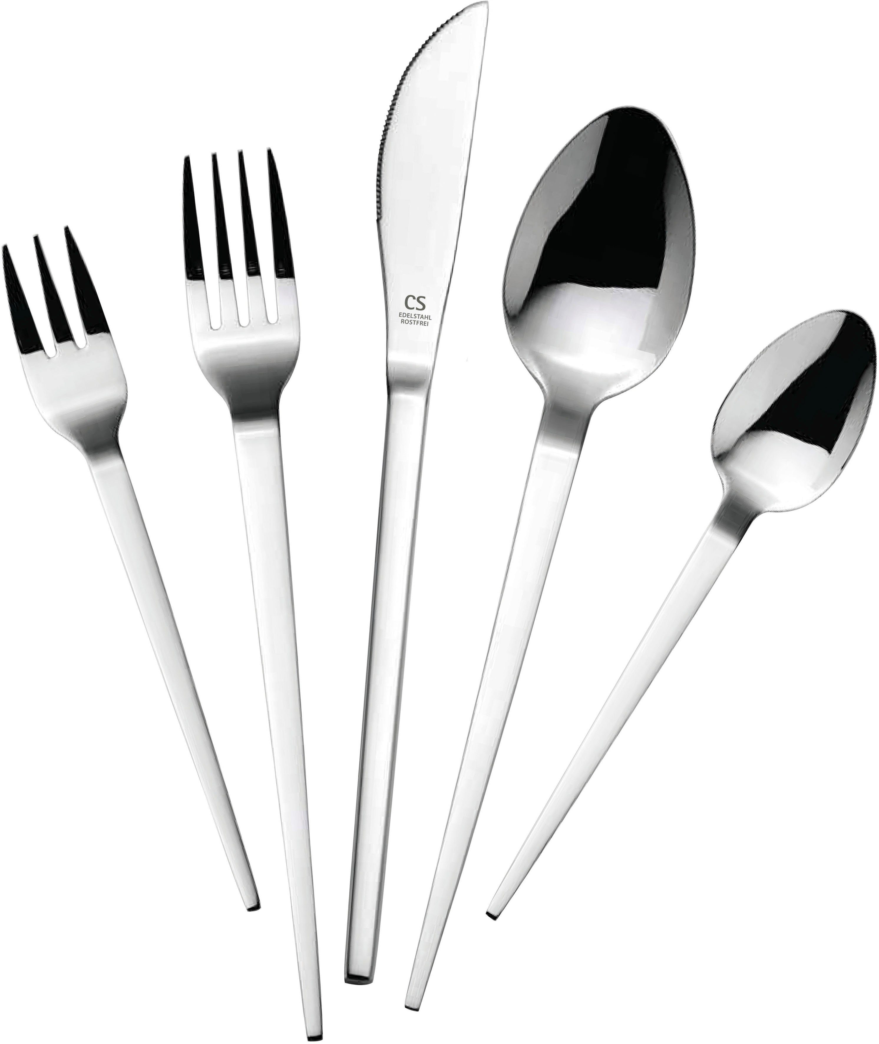 CS-Solingen Bestekset Bremerhaven hoogglanzend (set, 60-delig) besteksets zilver(kleur)