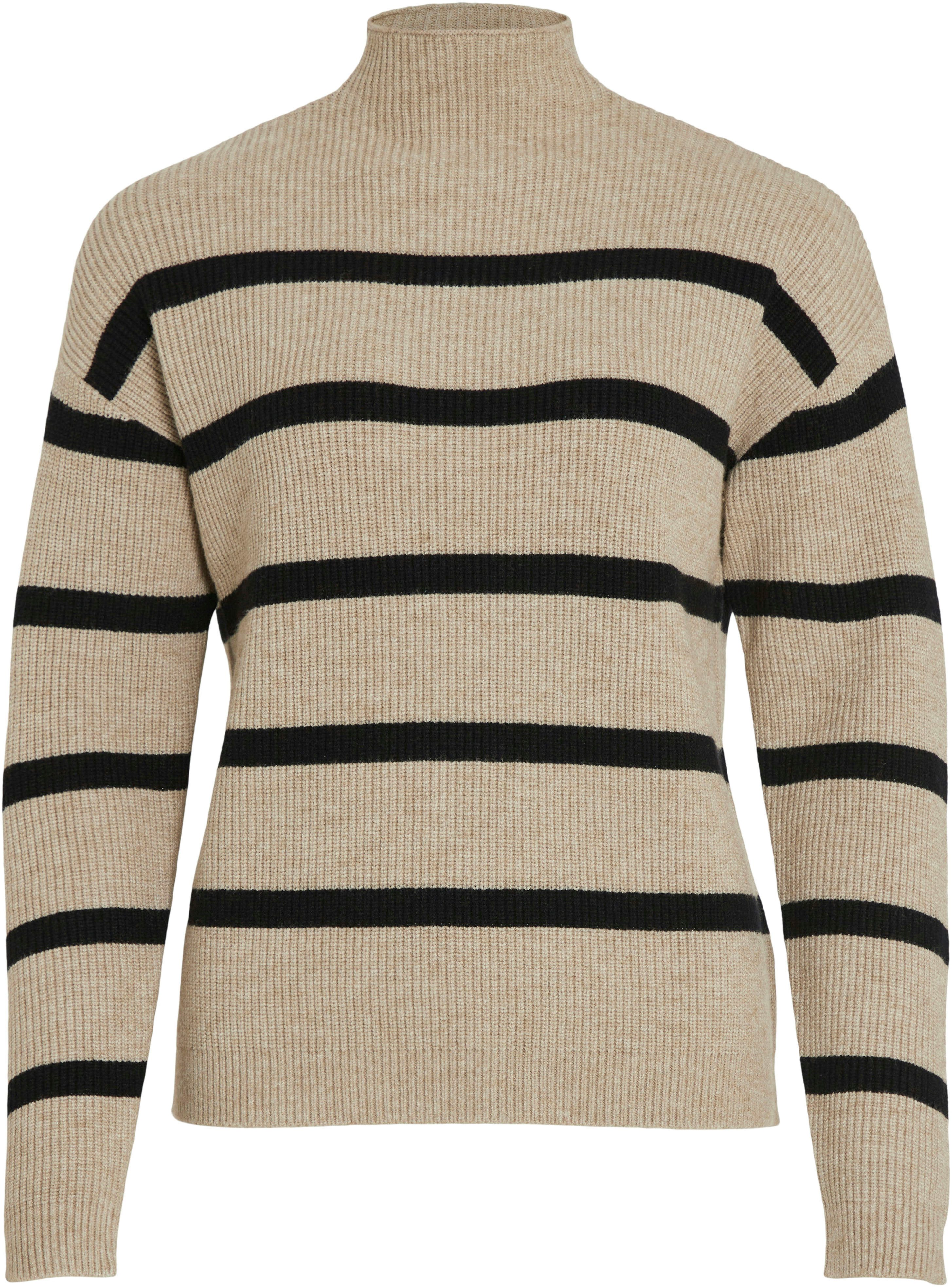 Vila Trui met staande kraag VIRIL MOCKNECK L/S KNIT RIB TOP 2- NOOS