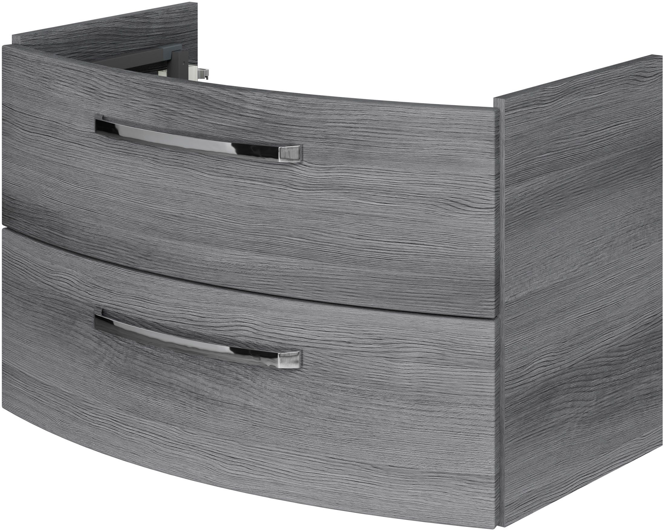 Saphir Badmeubelset Serie 4010 2-delig keramische wastafel met LED-spiegelkast Badkamer set 84 cm breed, incl. deurdemper, 3 deuren, 2 lades (set)