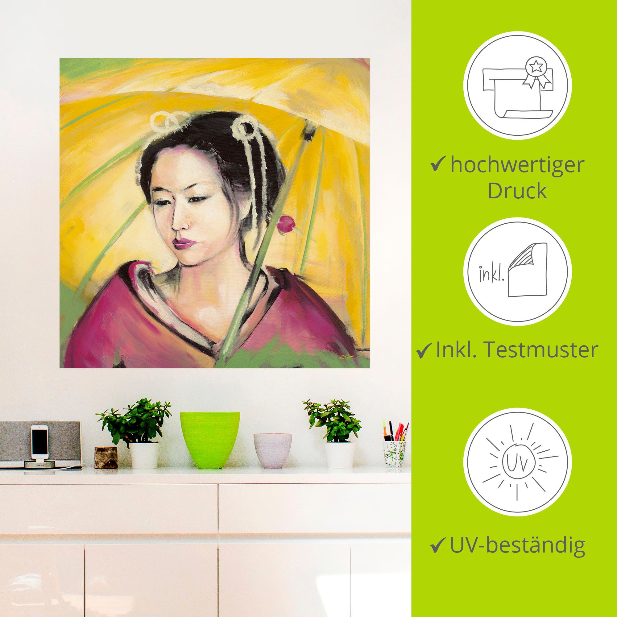 Artland Artprint Geisha als artprint op linnen, muursticker in verschillende maten
