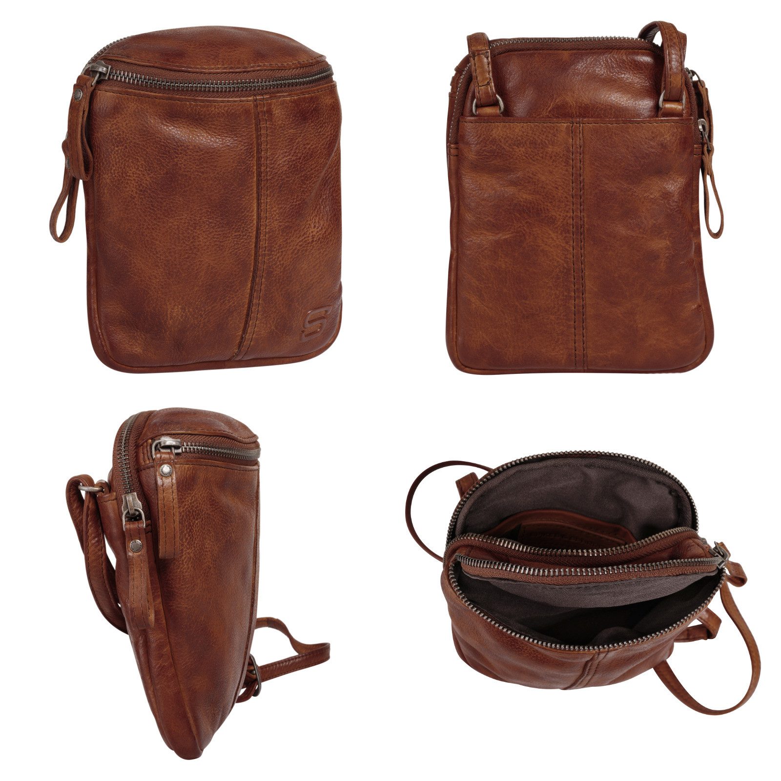 Spikes & Sparrow Schoudertas echt leder