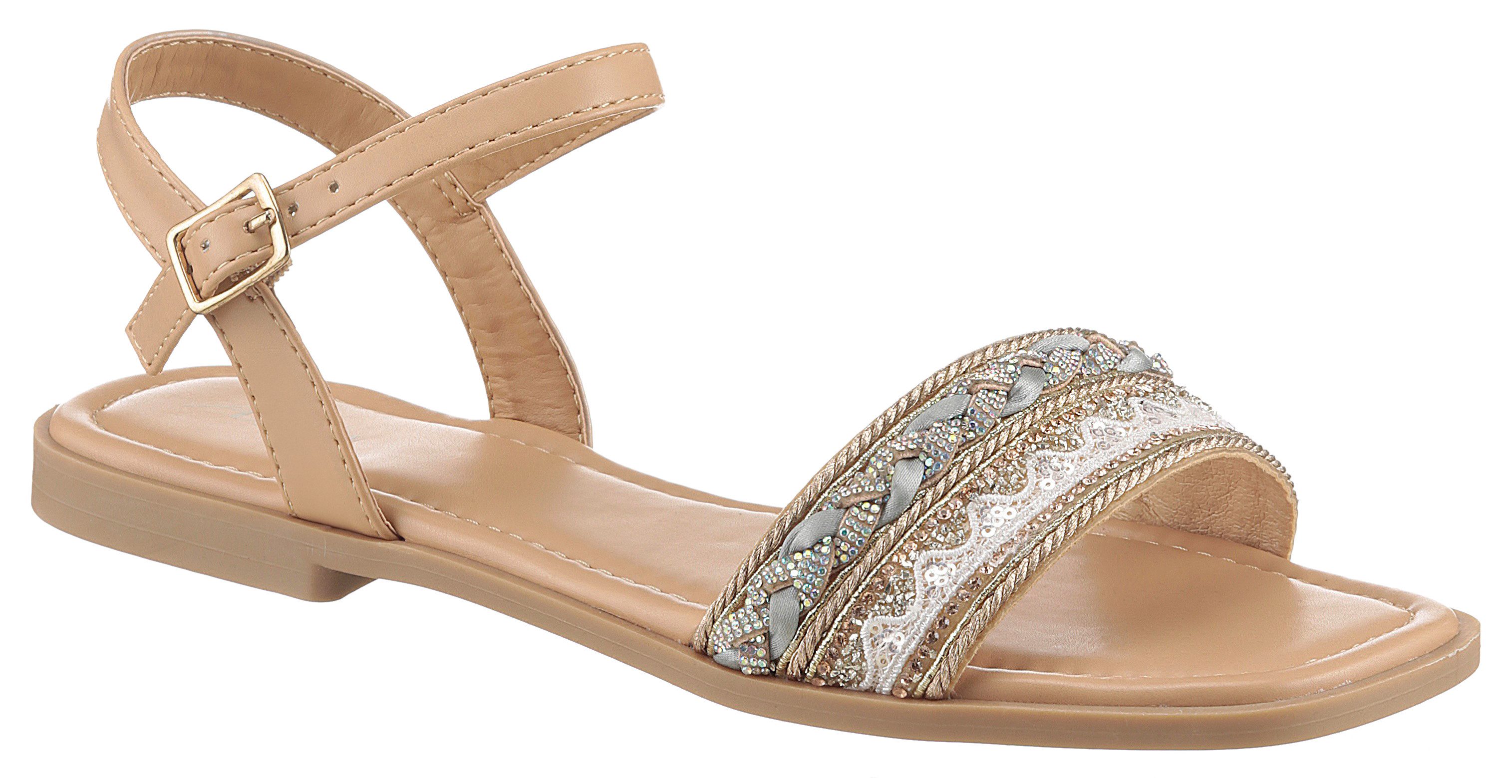 Aniston SHOES Sandalen , zomer schoen, sandalette, glitterstenen - nieuwe collectie
