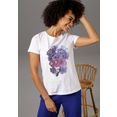 aniston casual t-shirt met bloemetjesprint voor met viooltjes - nieuwe collectie wit
