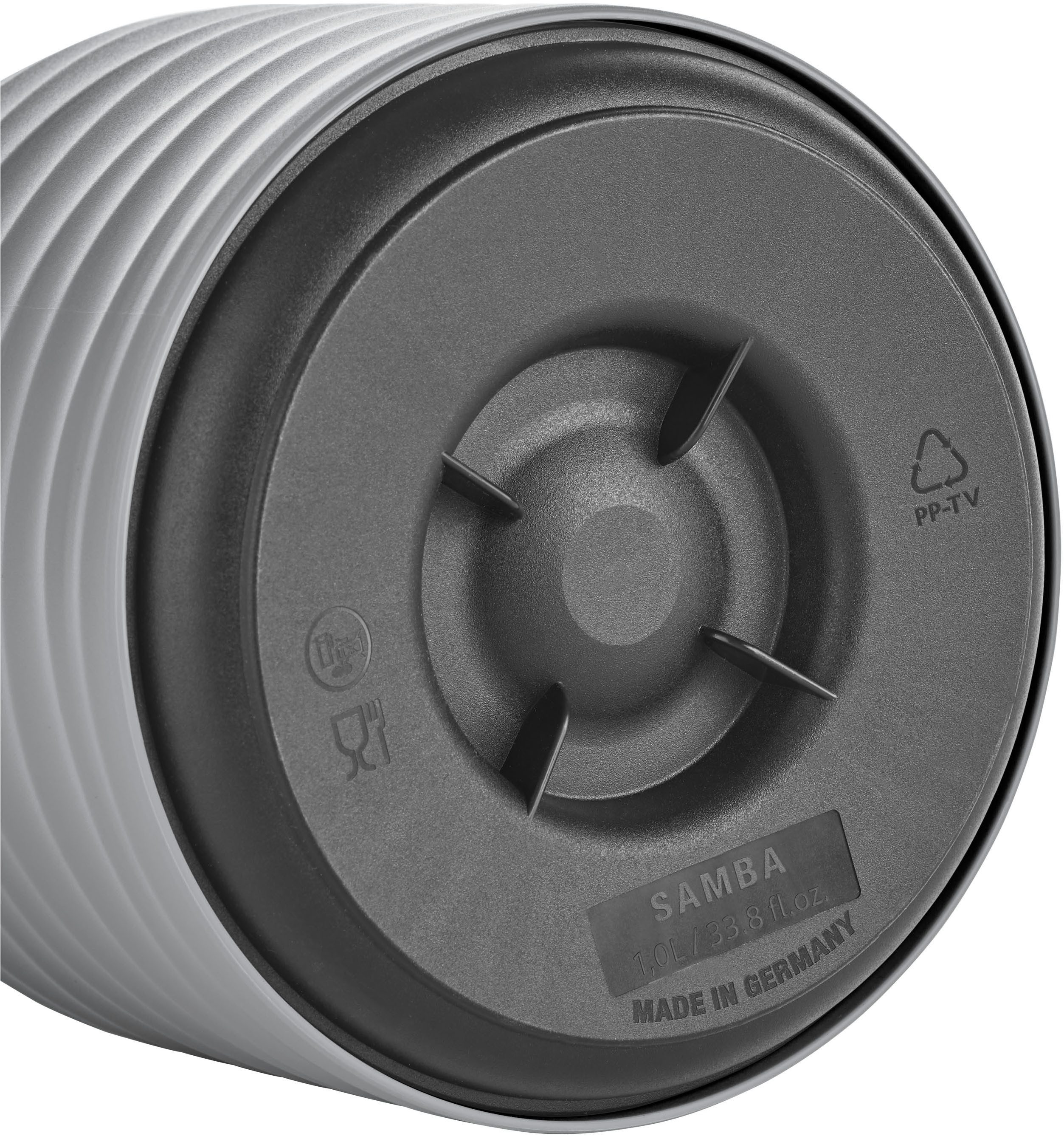 Emsa Thermoskan Samba Wave Made in Germany, 12u warm/24u koud, Quick-Press deksel, glazen fles