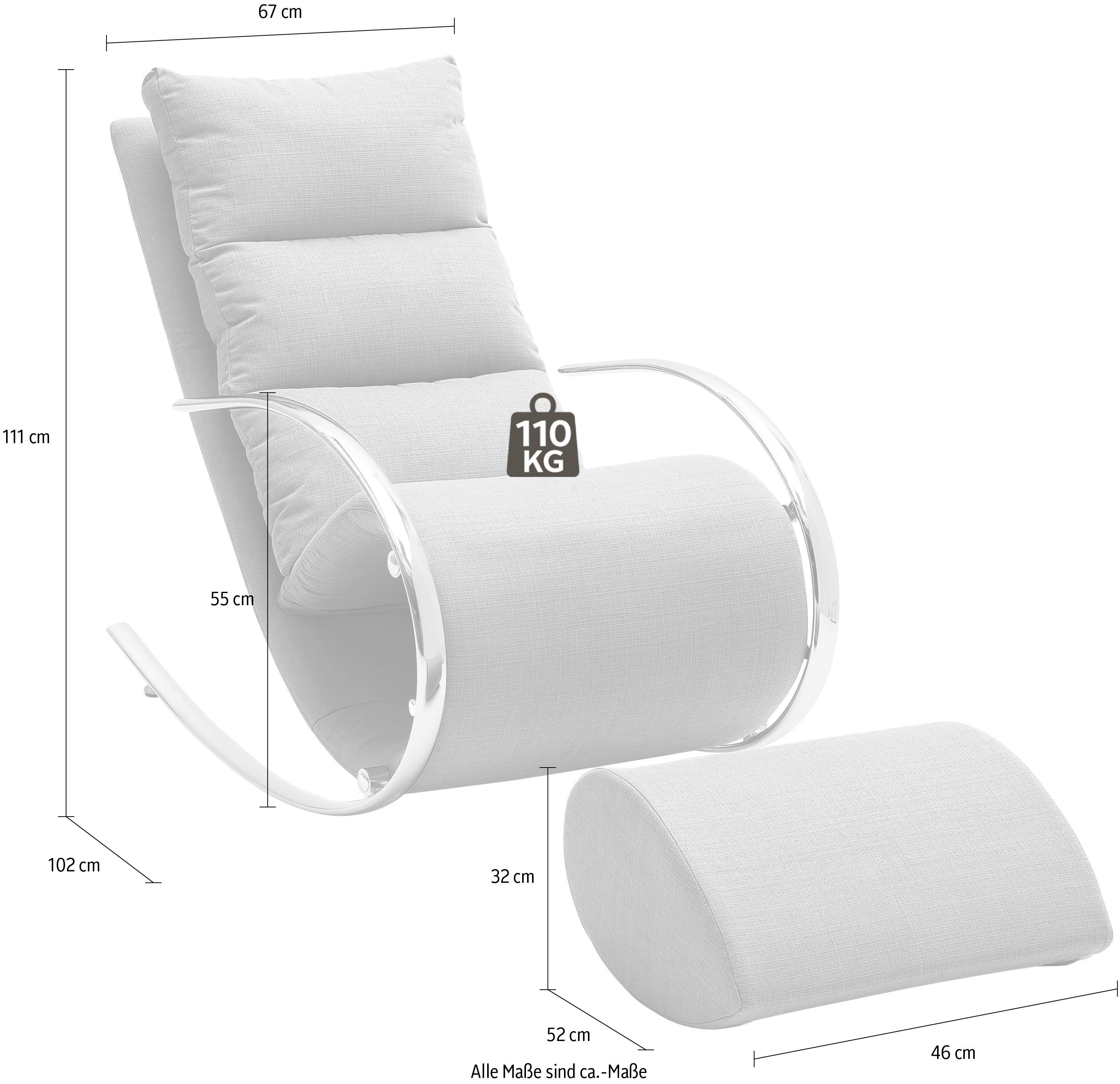 MCA furniture Relaxfauteuil York Relaxfauteuil met hocker, belastbaar tot 100 kg