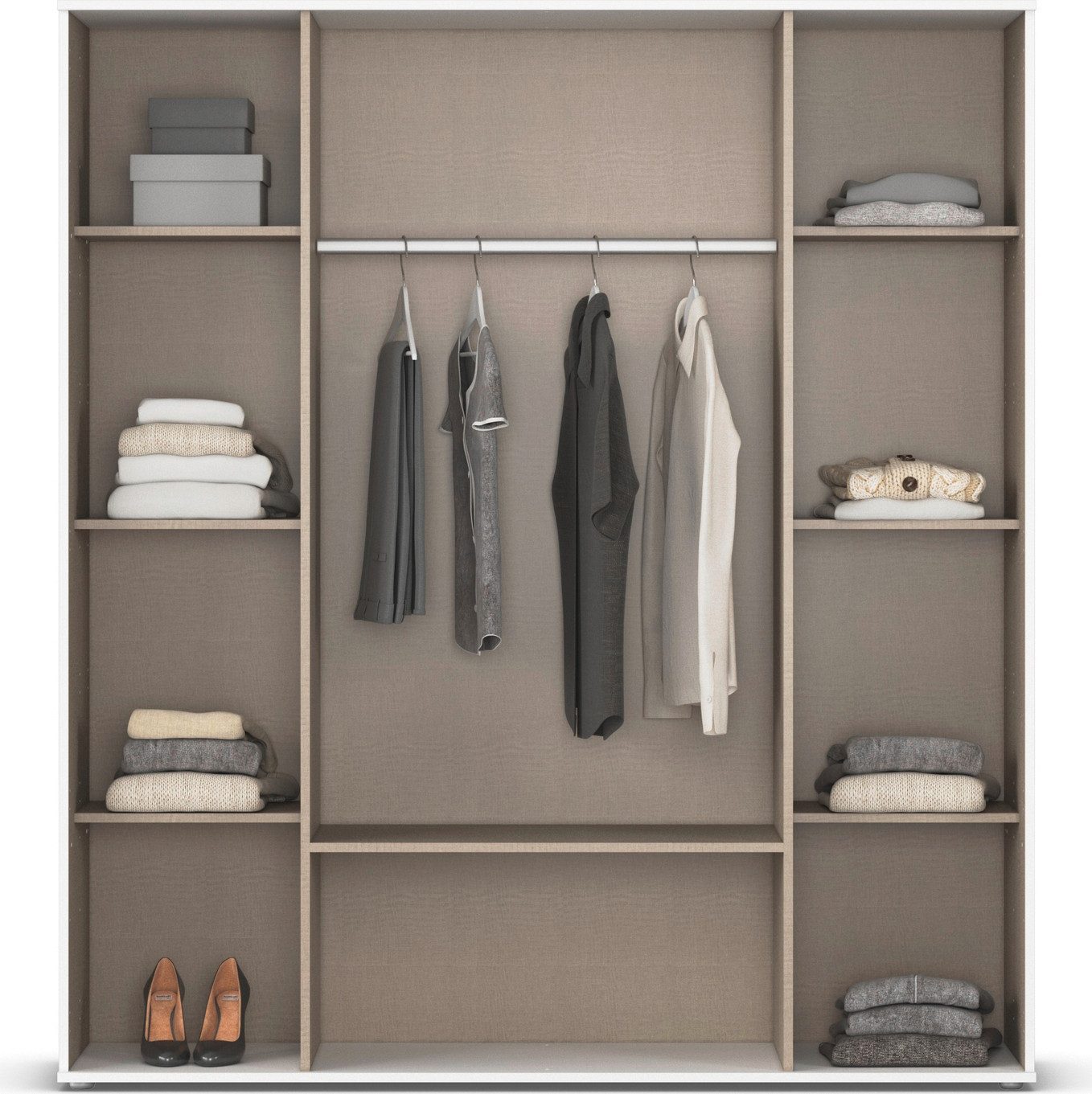 rauch Draaideurkast Kledingkast Kast Garderobe Wasmand ESSEA in 2 Breedtes met 2 lades, in eenvoudig ontwerp, moderne grepen made in germany