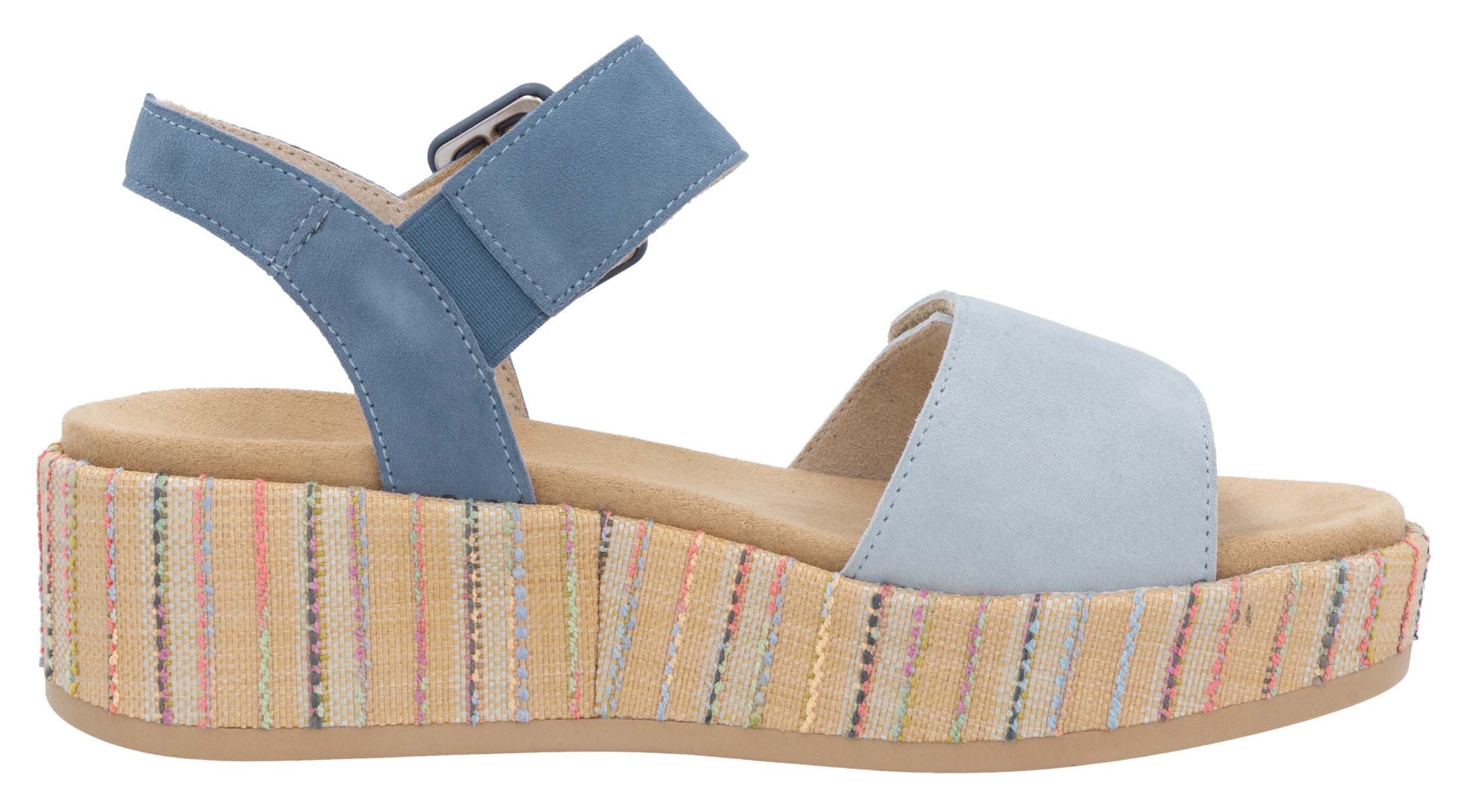 Remonte Sandaaltjes Elisabeth Hurley-Collection Sleehak, zomerschoen, sandaal met bandjes en bekleed plateau
