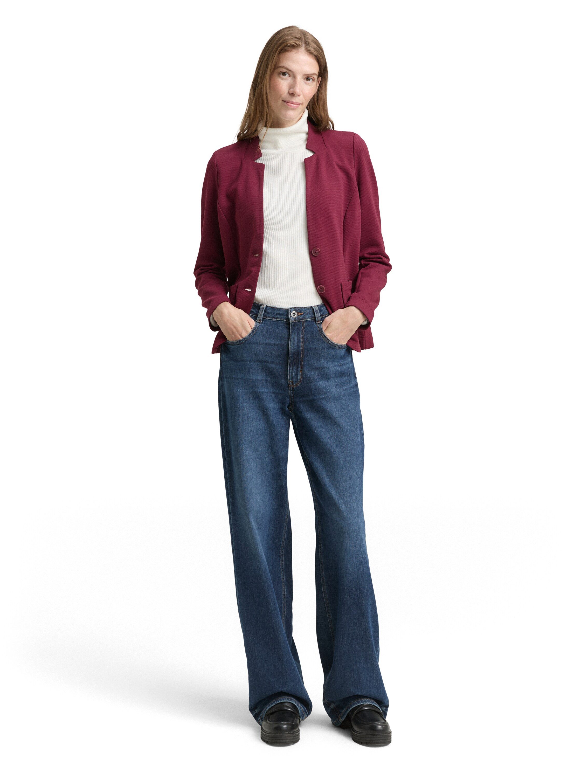 Tom Tailor Sweatblazer Ottoman met opgestikte zakken en structuur